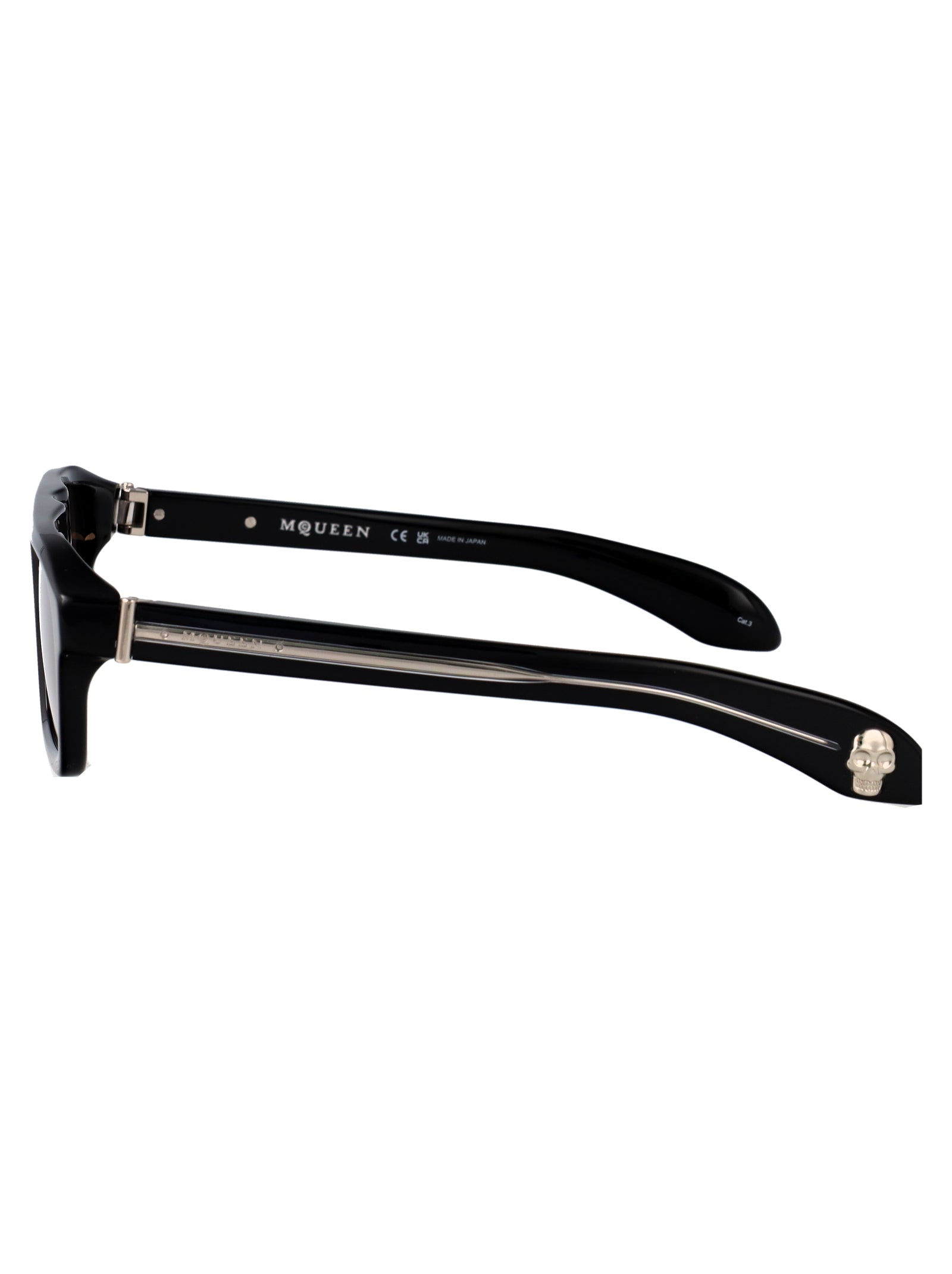 BLACK-BLACK-GREY ACETATE SUNGLASSES Alexander McQueen