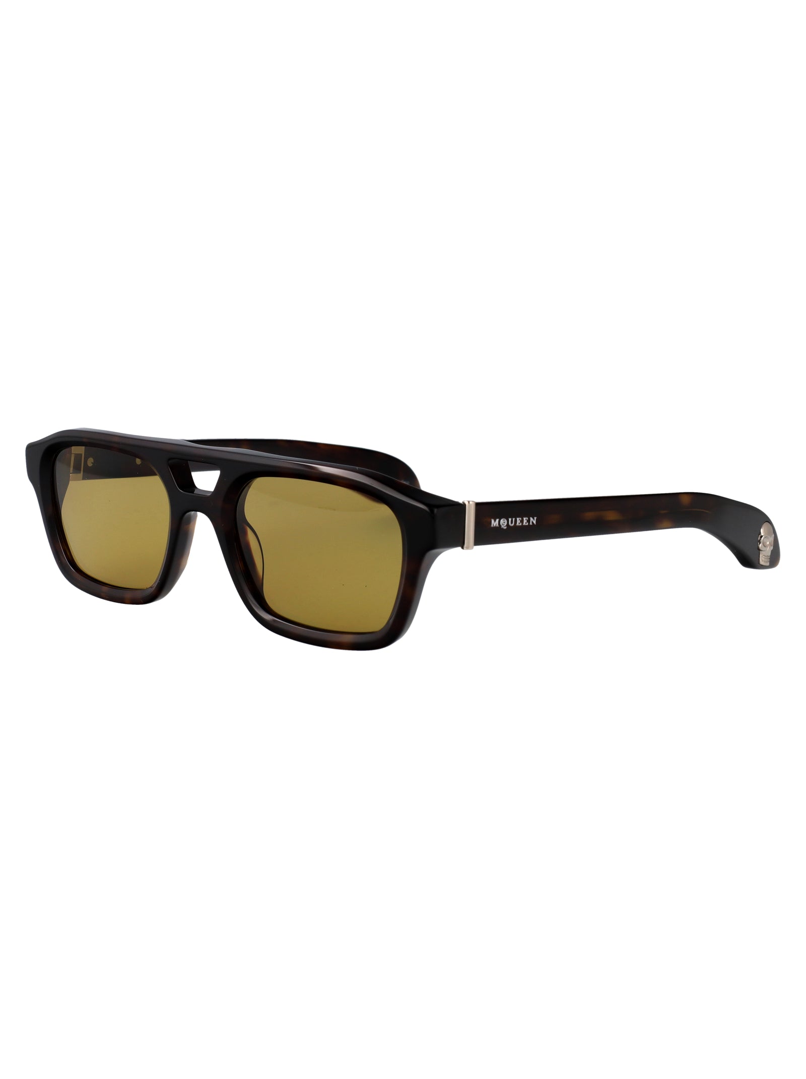 HAVANA-HAVANA-YELLOW RECYCLED ACETATE SUNGLASSES Alexander McQueen