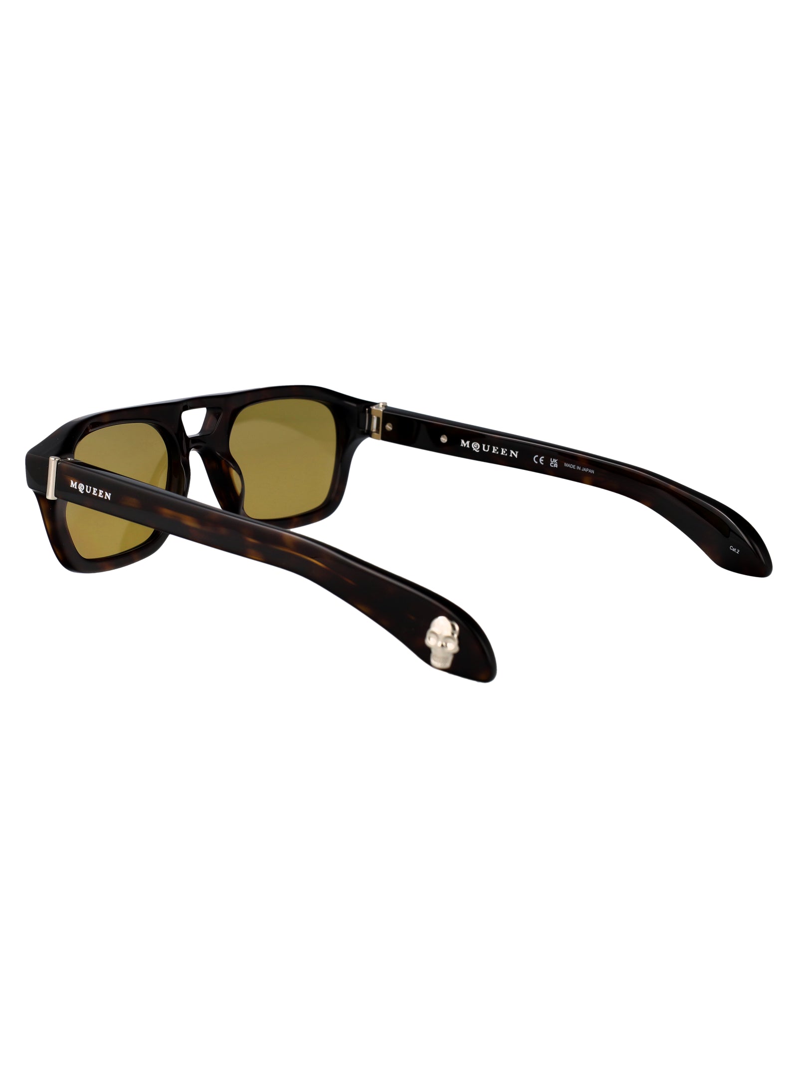 HAVANA-HAVANA-YELLOW RECYCLED ACETATE SUNGLASSES Alexander McQueen