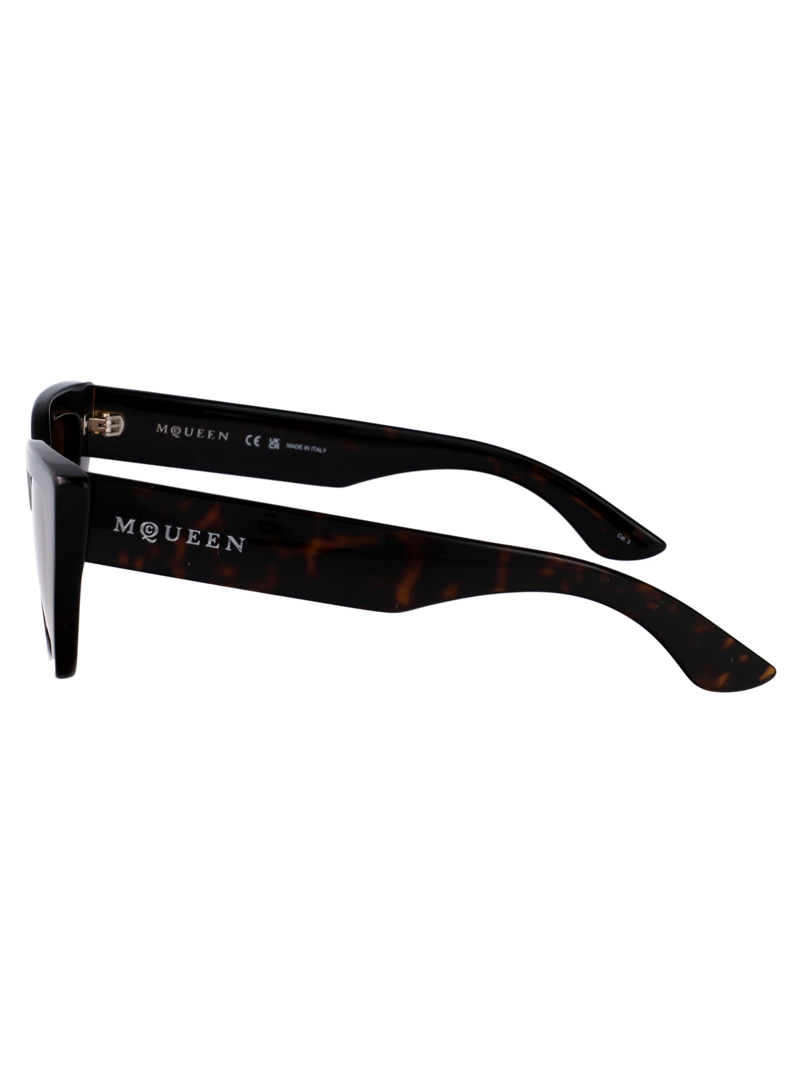 HAVANA-HAVANA-BROWN RECYCLED ACETATE SUNGLASSES Alexander McQueen