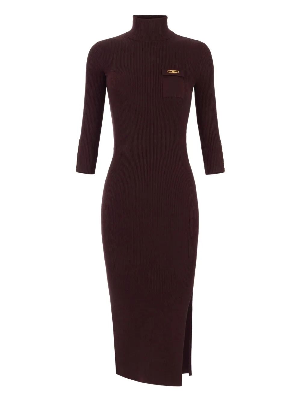 RIBBED KNIT DRESS WITH HIGH NECK Elisabetta Franchi PINK & PURPLE 40