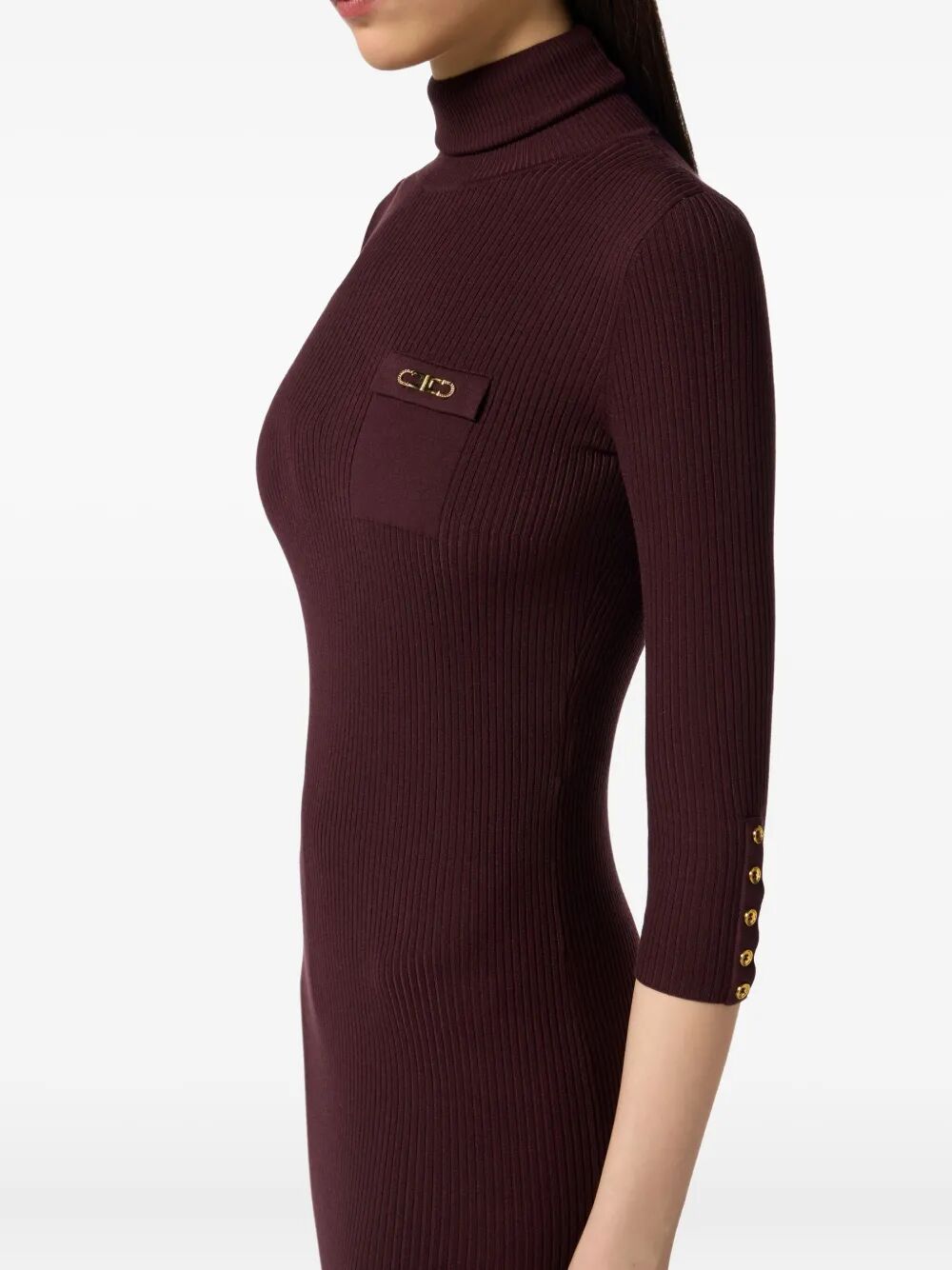 RIBBED KNIT DRESS WITH HIGH NECK Elisabetta Franchi