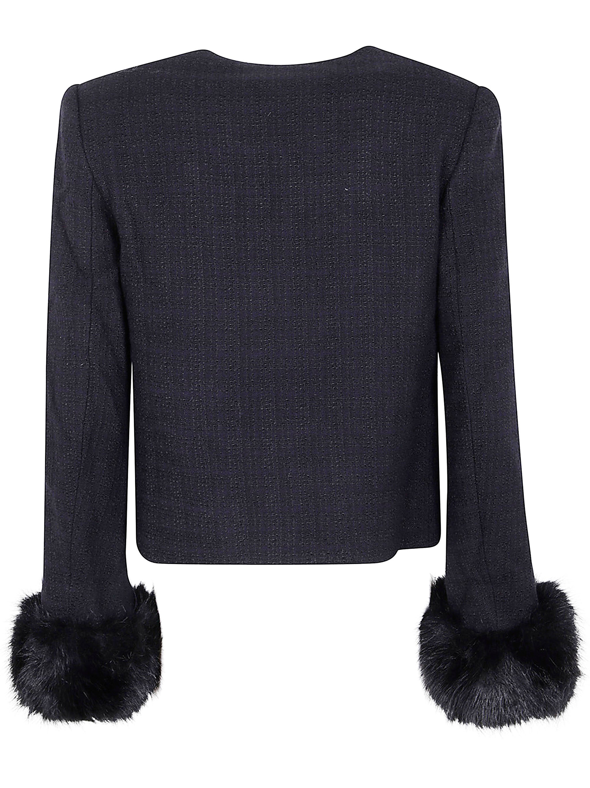 BOUCLE FUR CUFF JACKET Self-Portrait