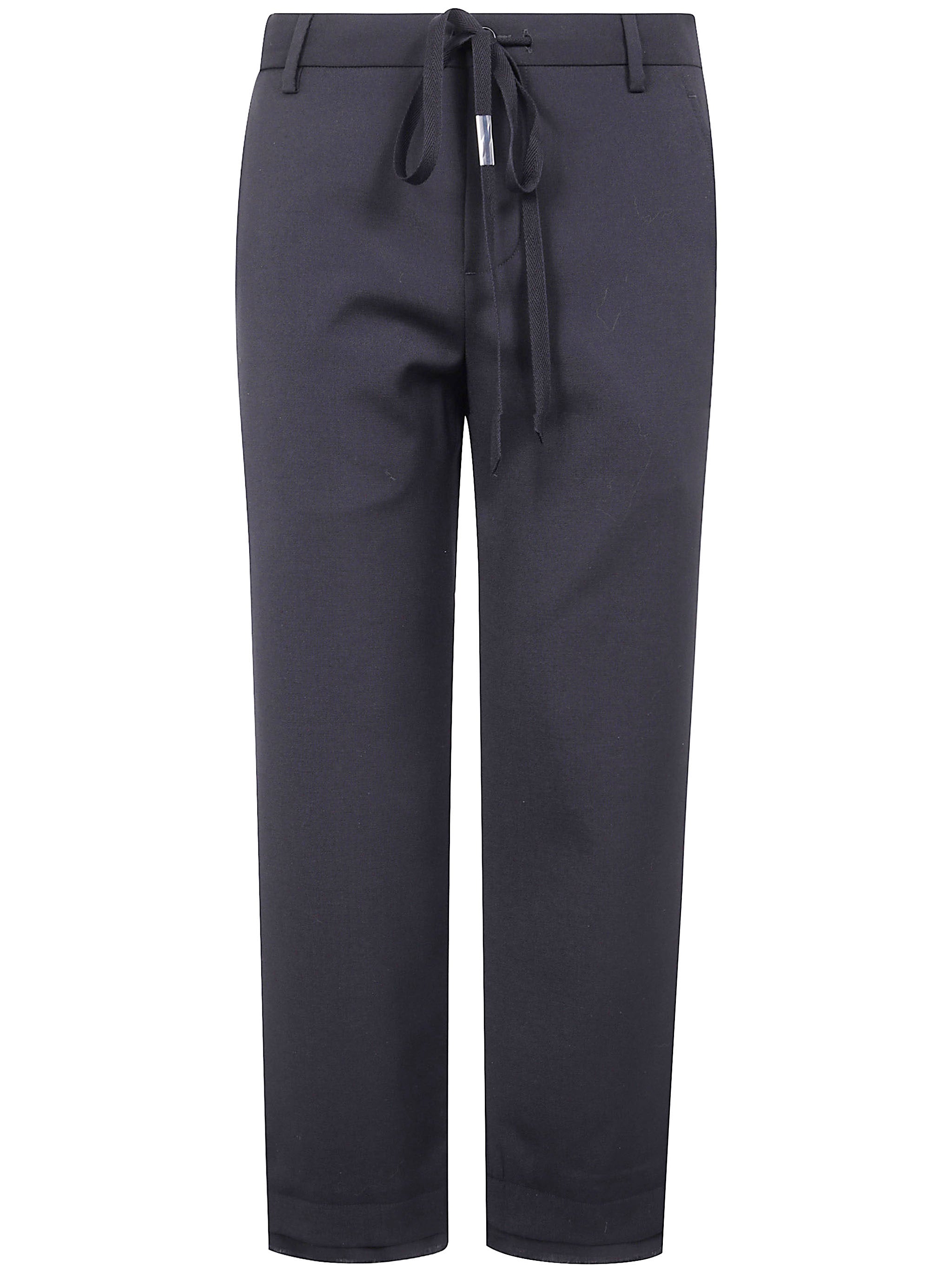 "RAEL" CIGARETTE TROUSERS WITH RAW EDGE COTTON DETAIL Ann Demeulemeester BLACK 44