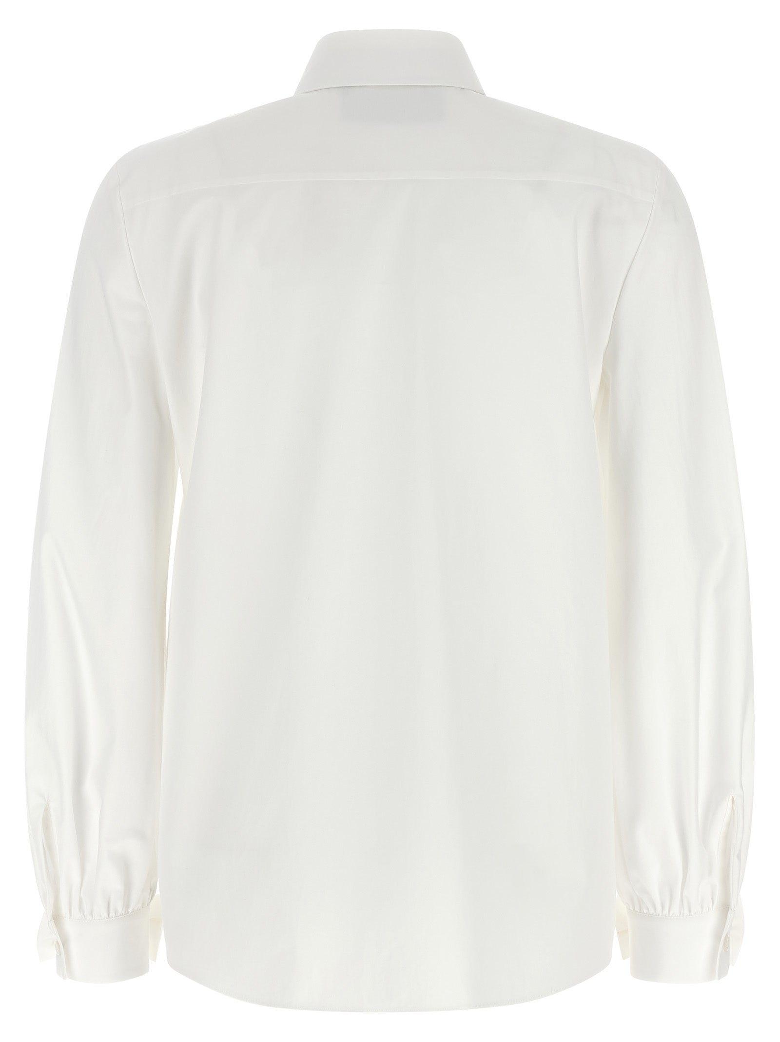 White Valentino Garavani poplin shirt, back view showing bow appliqué detail