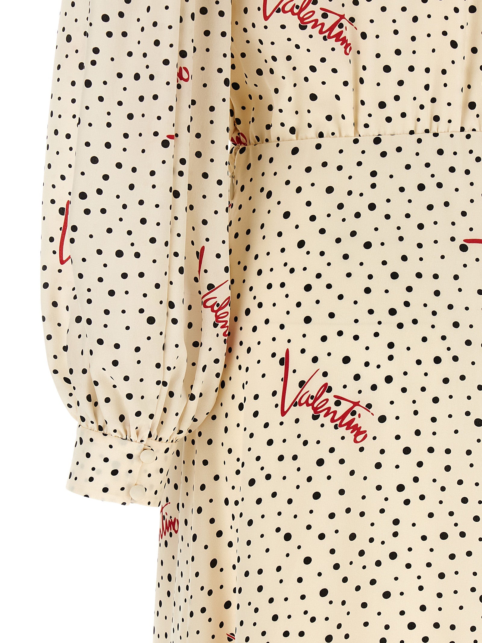 Multicolor Valentino Garavani crepe de chine dress, detail view
