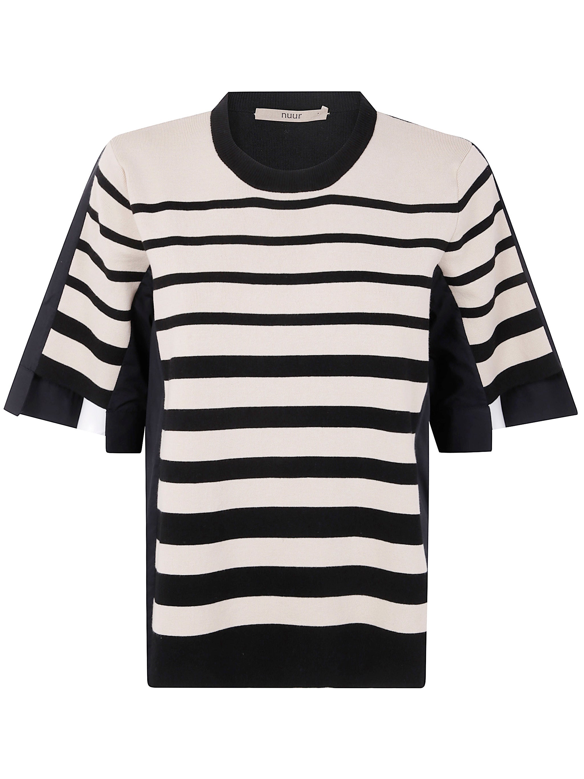 CREW NECK STRIPED SWEATER Nuur BLACK S