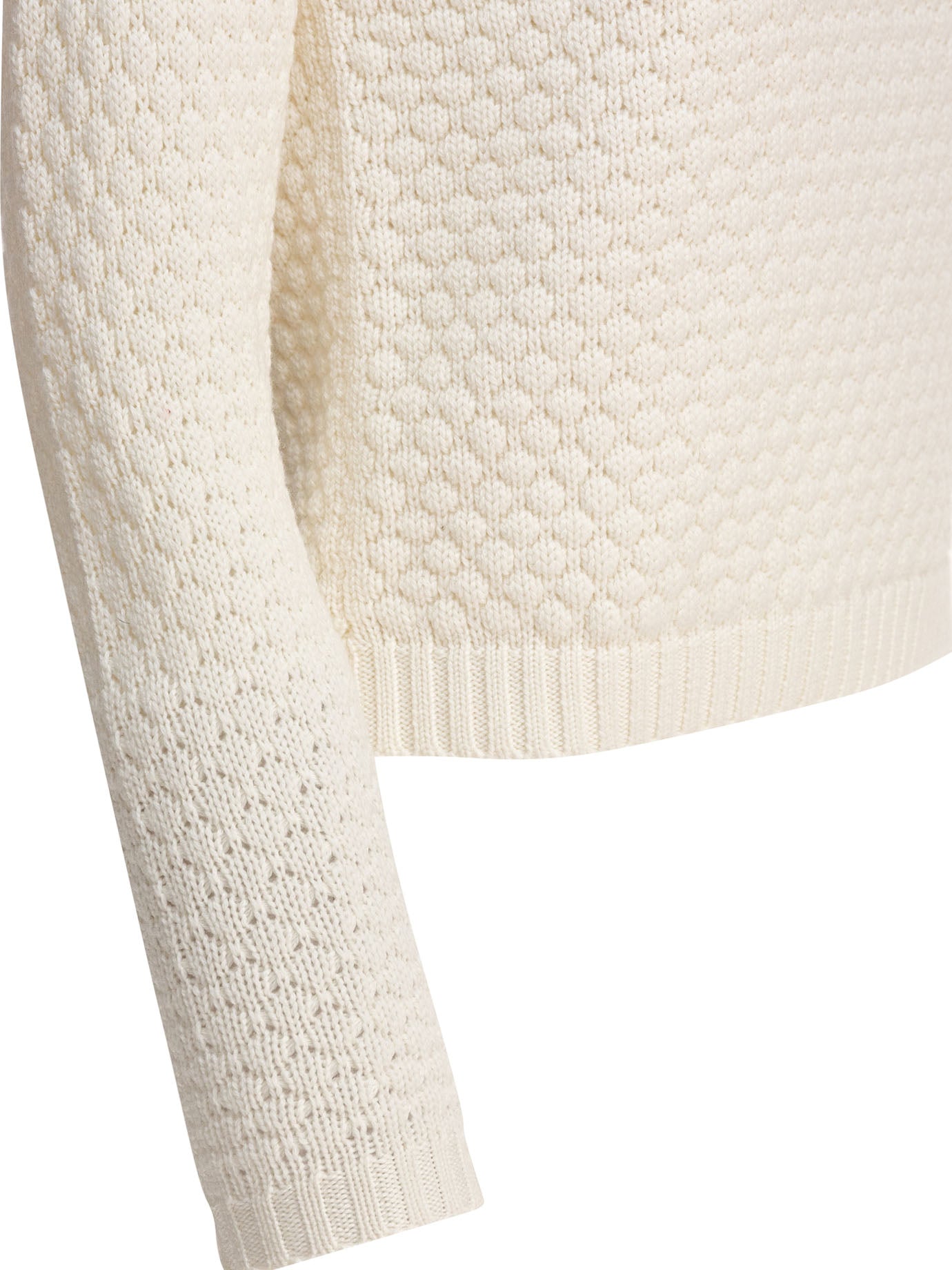 WHITE MERINO WOOL KNITWEAR RAKKI