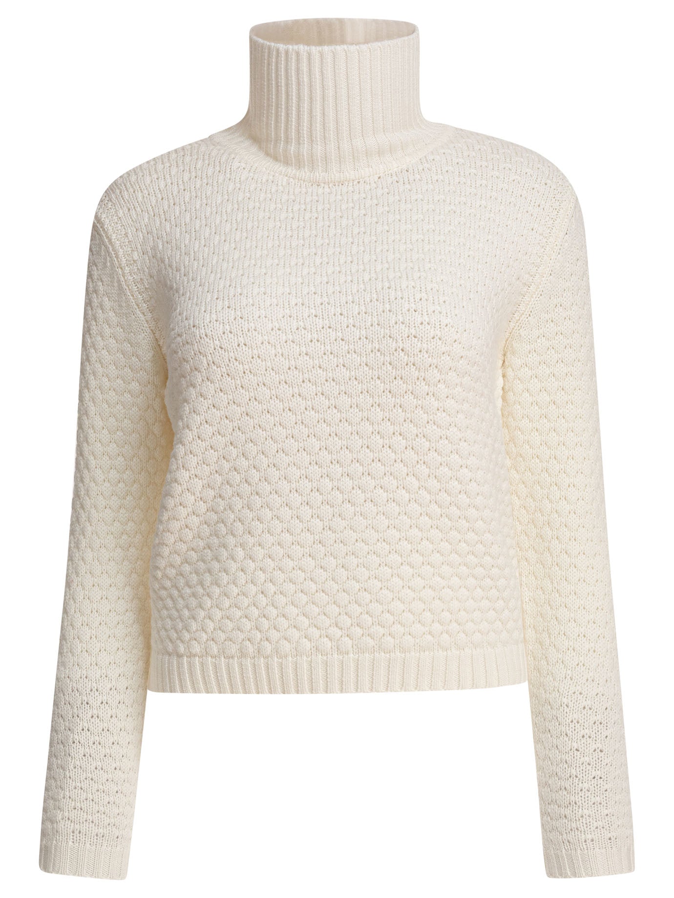 WHITE MERINO WOOL KNITWEAR RAKKI WHITE 42
