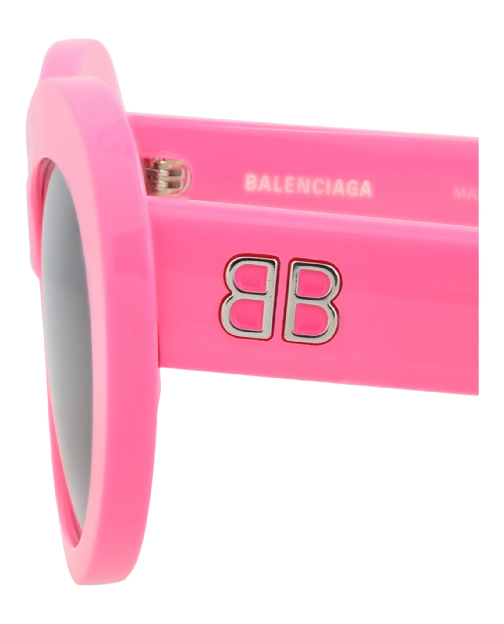 Round-frame Balenciaga sunglasses in multicolor acetate, top view