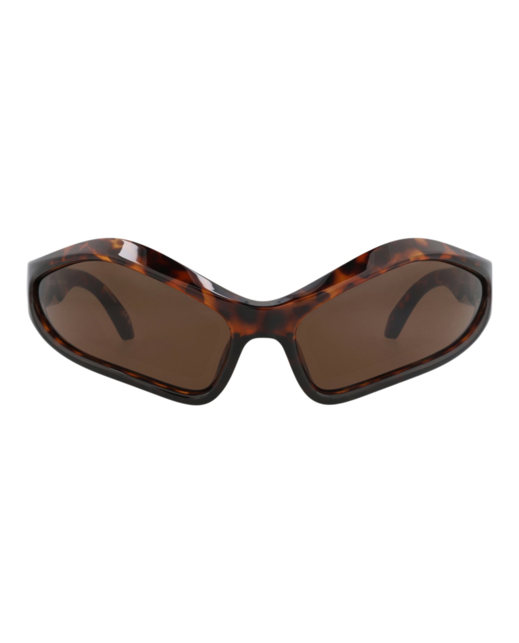 Multicolor Balenciaga geometric shield sunglasses with brown lenses, front view