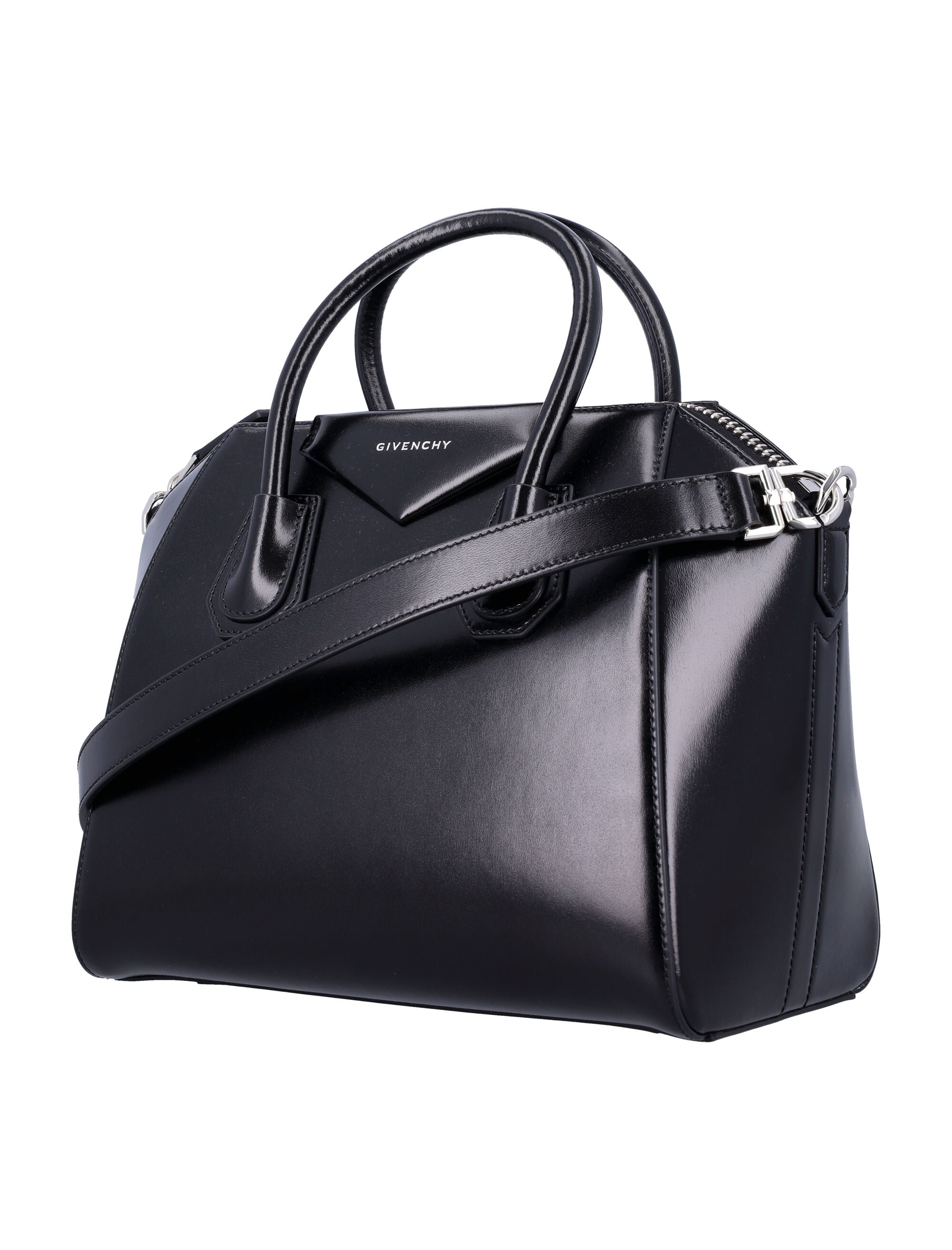BLACK LEATHER SMALL ANTIGONA HANDBAG Givenchy