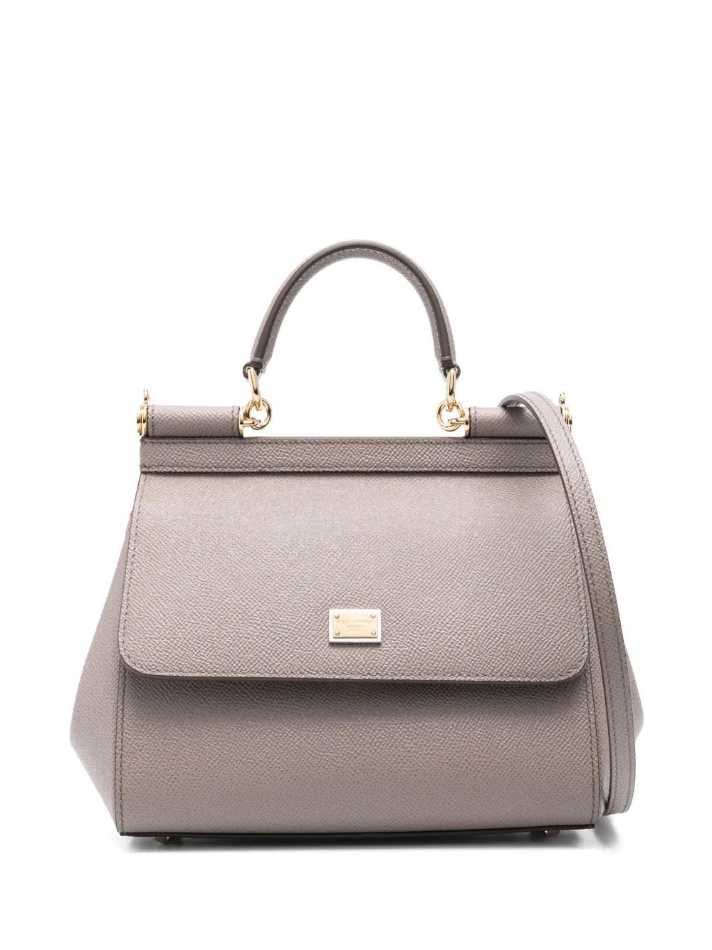 SICILY MEDIA LEATHER HANDBAG Dolce & Gabbana mud TU
