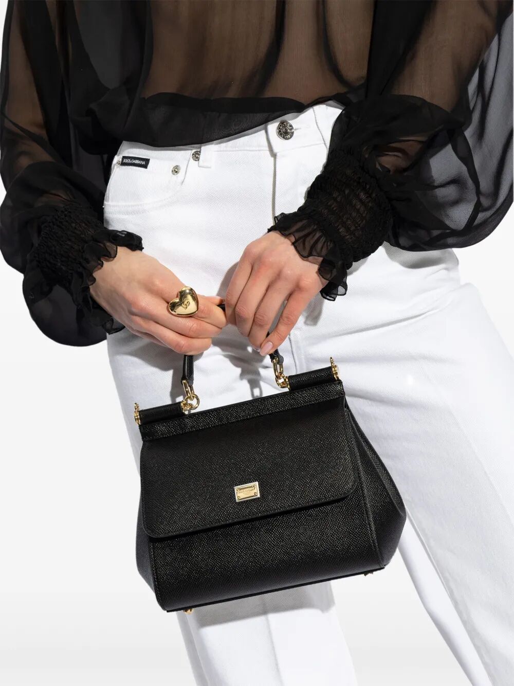 SICILY MEDIA LEATHER HANDBAG Dolce & Gabbana