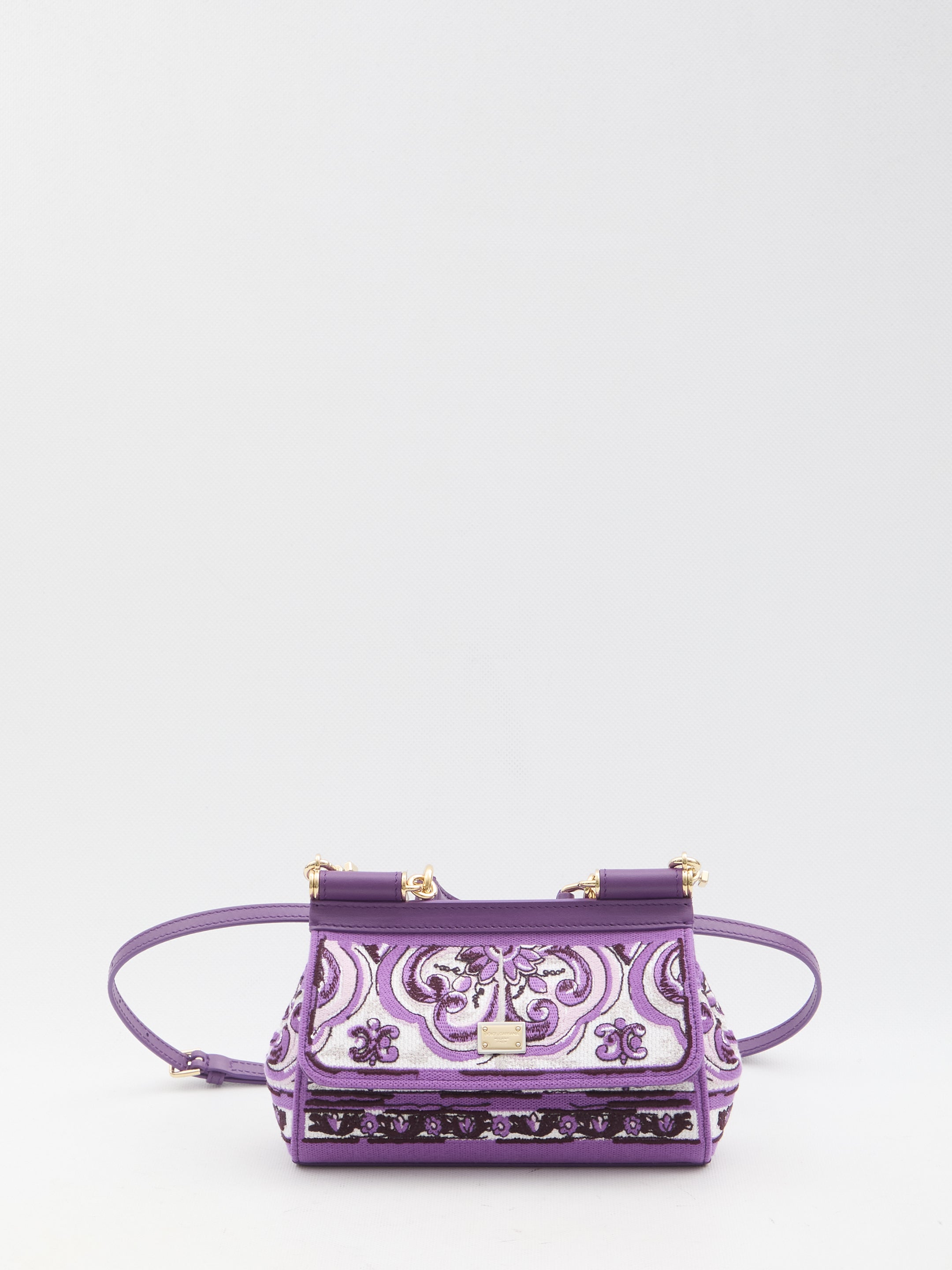 SMALL SICILY LEATHER HANDBAG Dolce & Gabbana purple TU