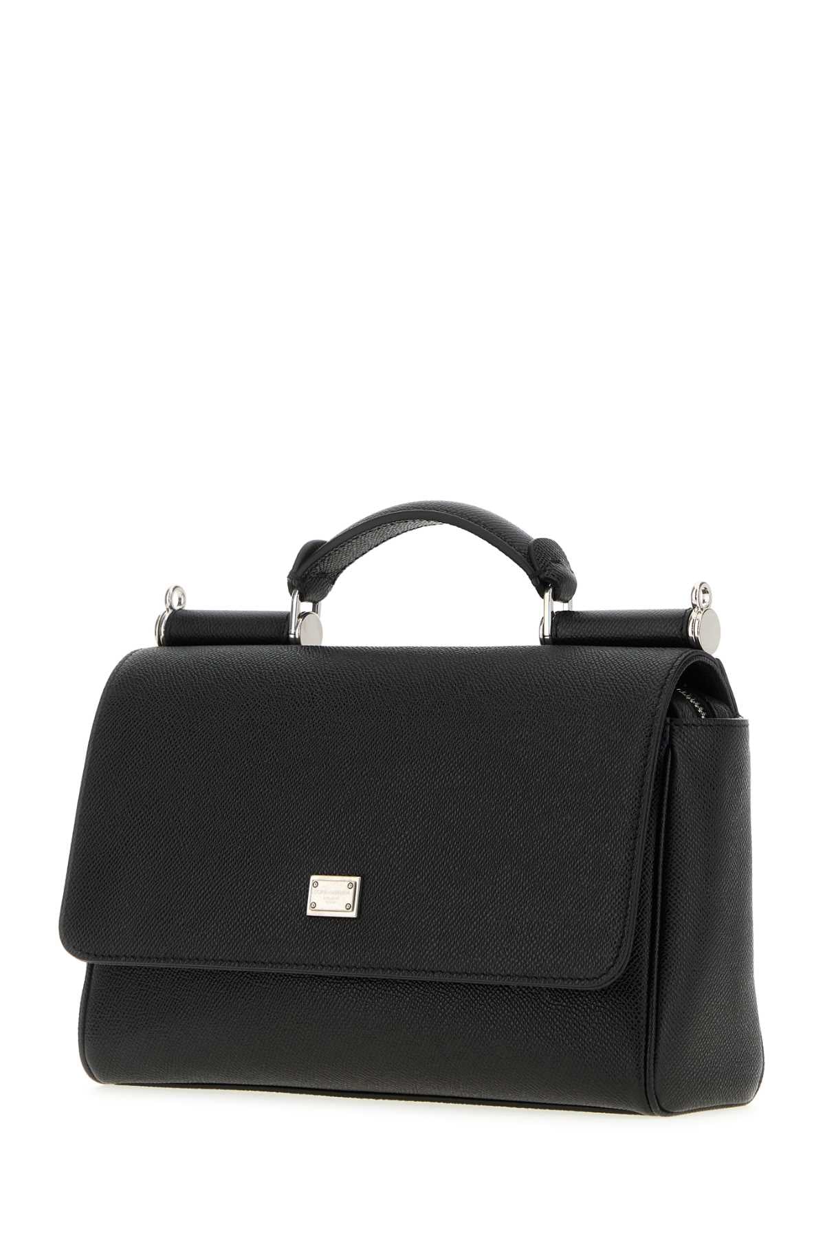 BLACK LEATHER SICILY HANDBAG Dolce & Gabbana