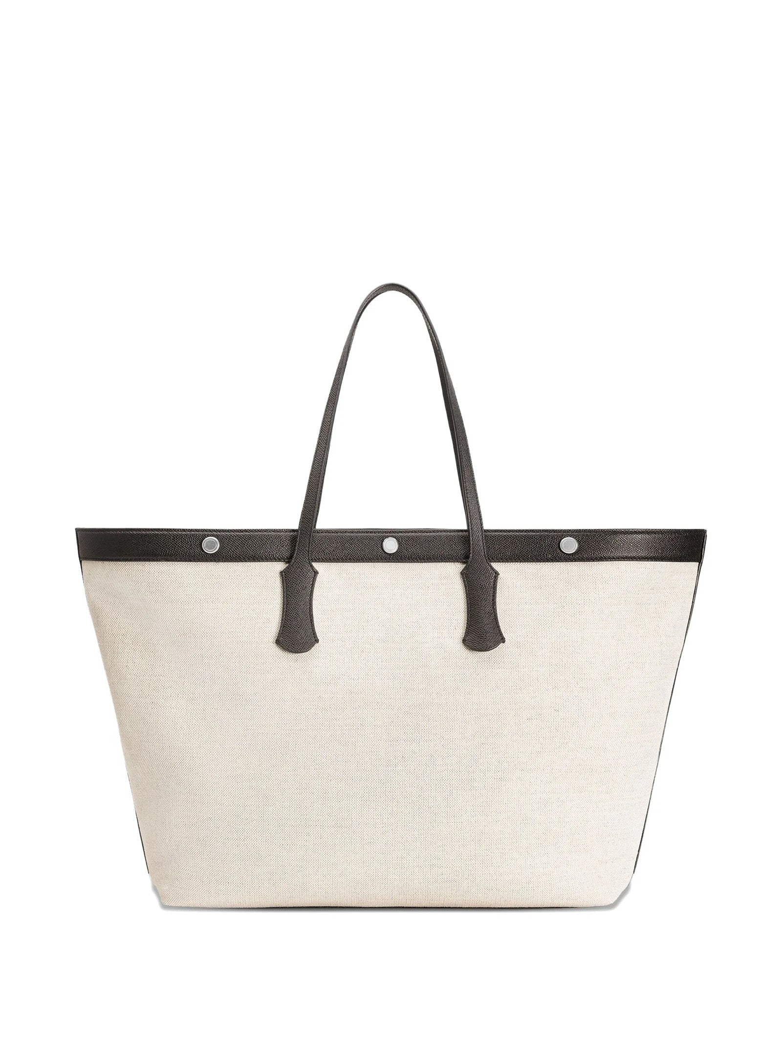 ATHENS SHOPPING BAG IN SALT AND PEPPER FABRIC AND CALFSKIN Dolce & Gabbana