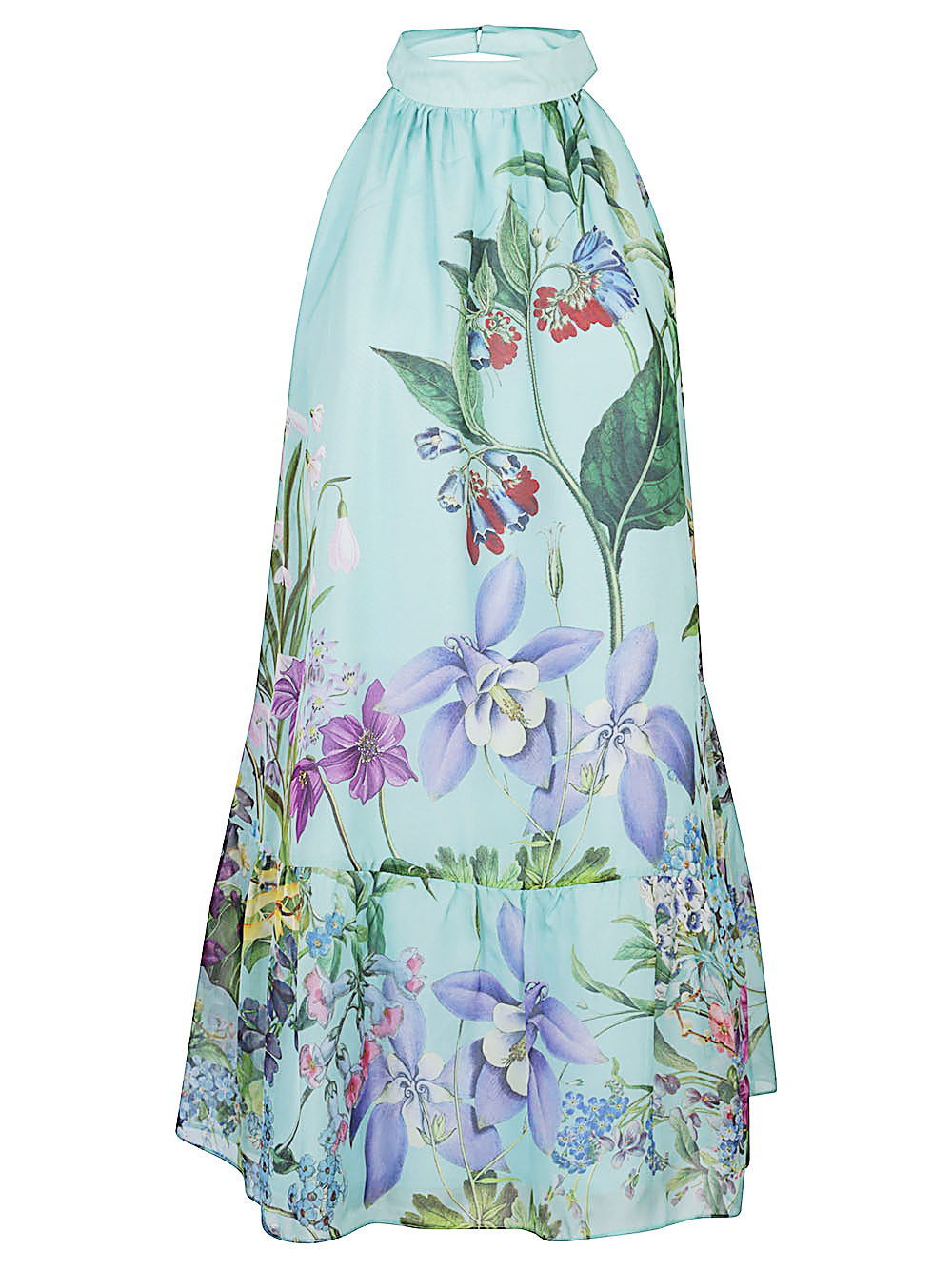BONNIE PRINTED SILK DRESS ST. PIECE OF LONDON CLEAR BLUE S