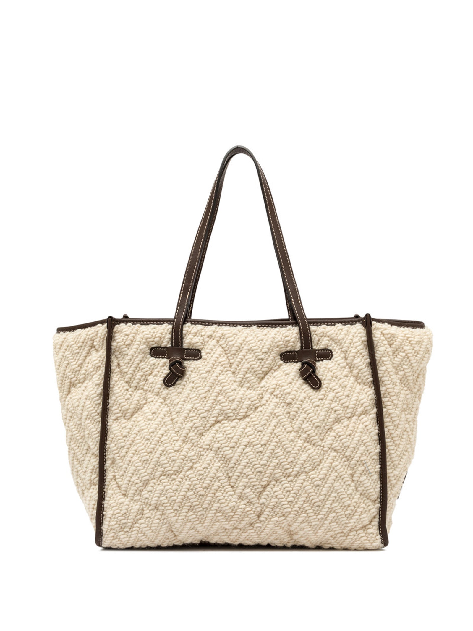 GIANNI CHIARINI SHOPPER BAG IN FABRIC, WOOL, LEATHER, BEIGE COLOR, REVERSIBLE GIANNI CHIARINI