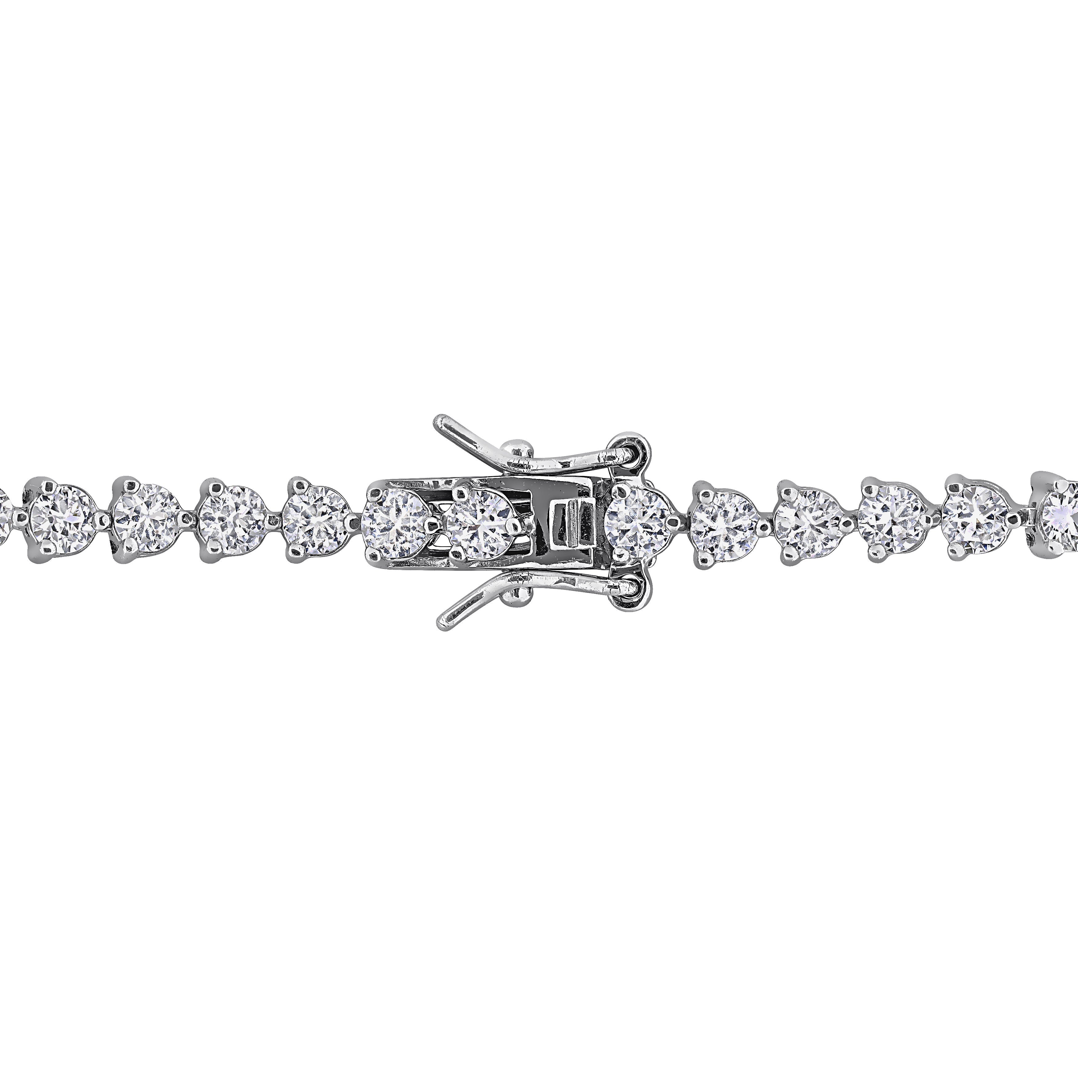 Blue sapphire tennis bracelet box clasp detail in sterling silver by Lord & Taylor