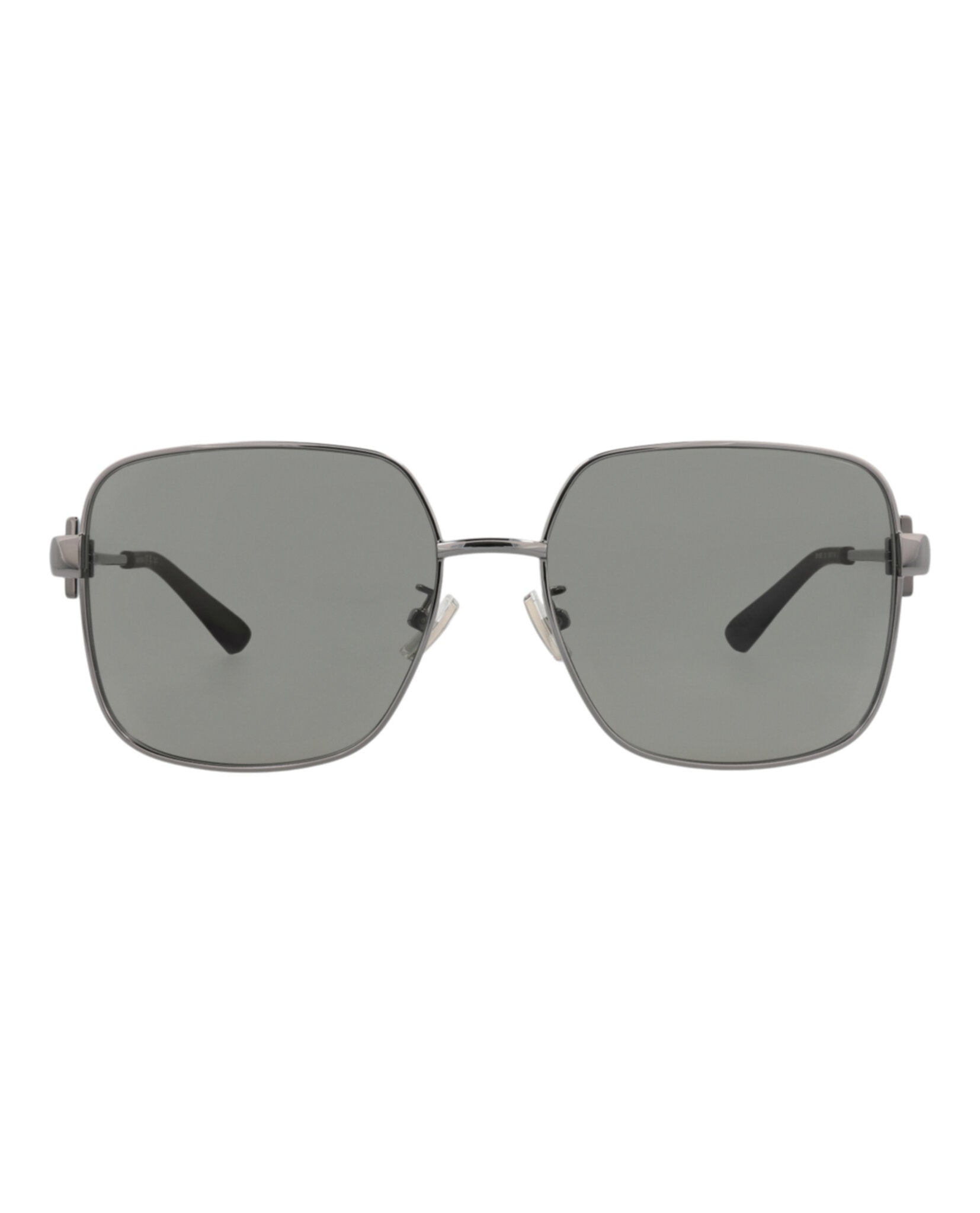 Multicolor square metal sunglasses with cutout temples by Bottega Veneta, front view