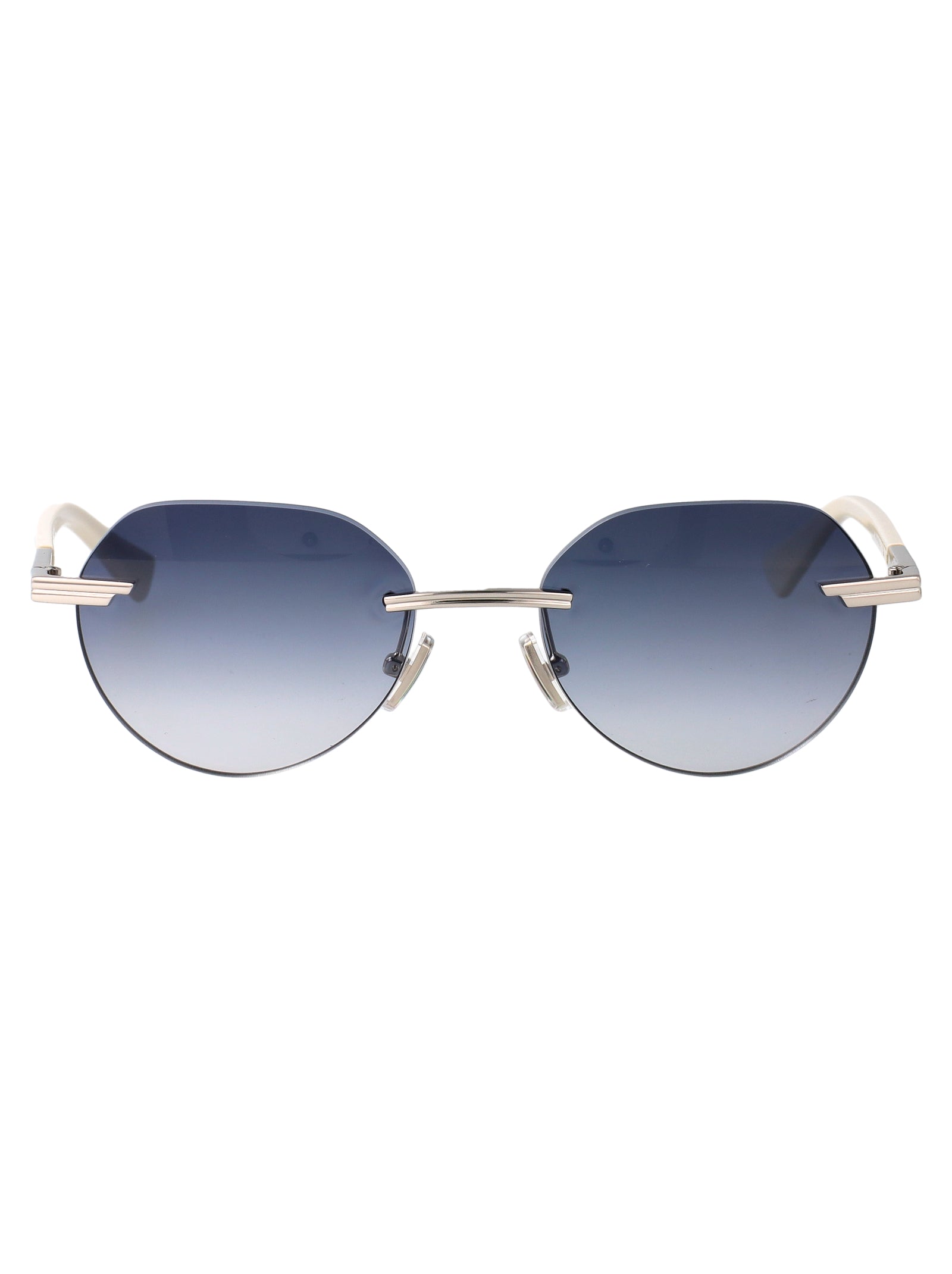 METALLIC SILVER SUNGLASSES Bottega Veneta SILVER-SILVER-BLUE 51