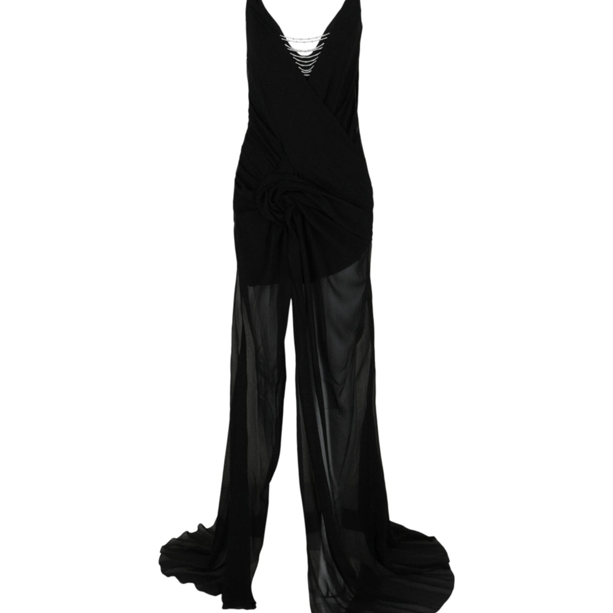 Evening Draped Dress in Silk with Pearl Chains – Lord & Taylor