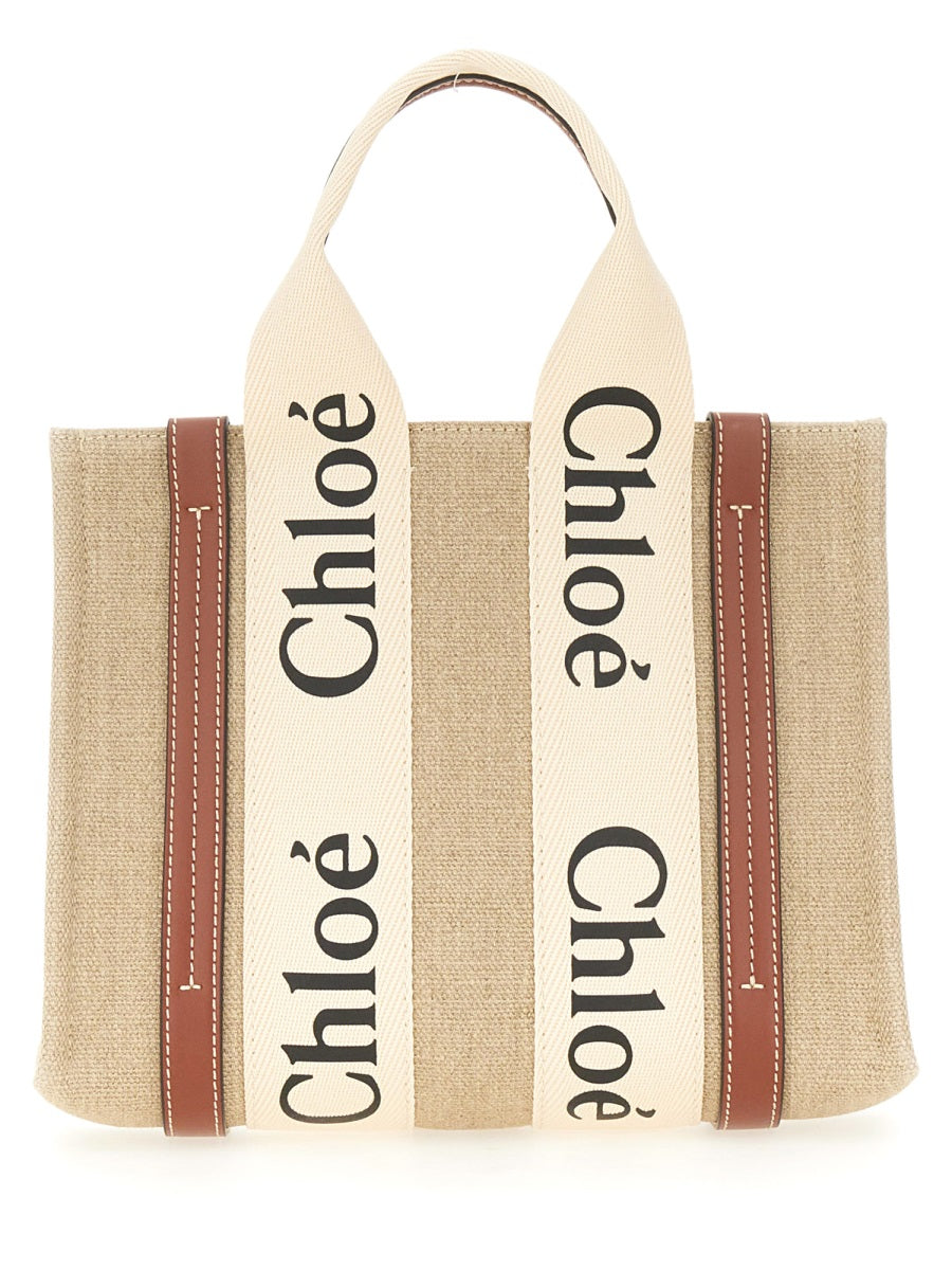 BORSA TOTE WOODY SMALL Chloé BEIGE UNI