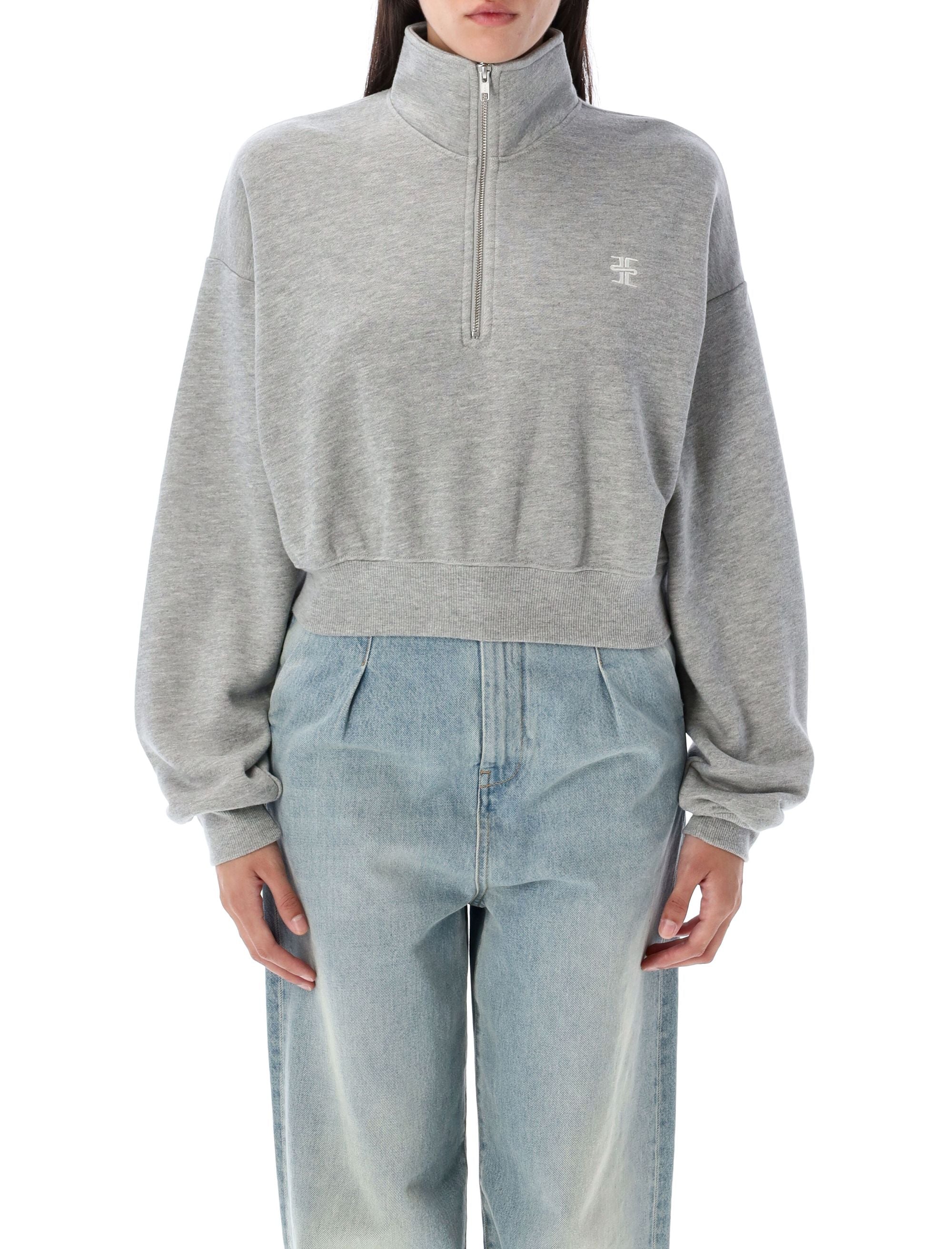 HALF-ZIP CROPPED SWEATSHIRT ETERNE GREY S