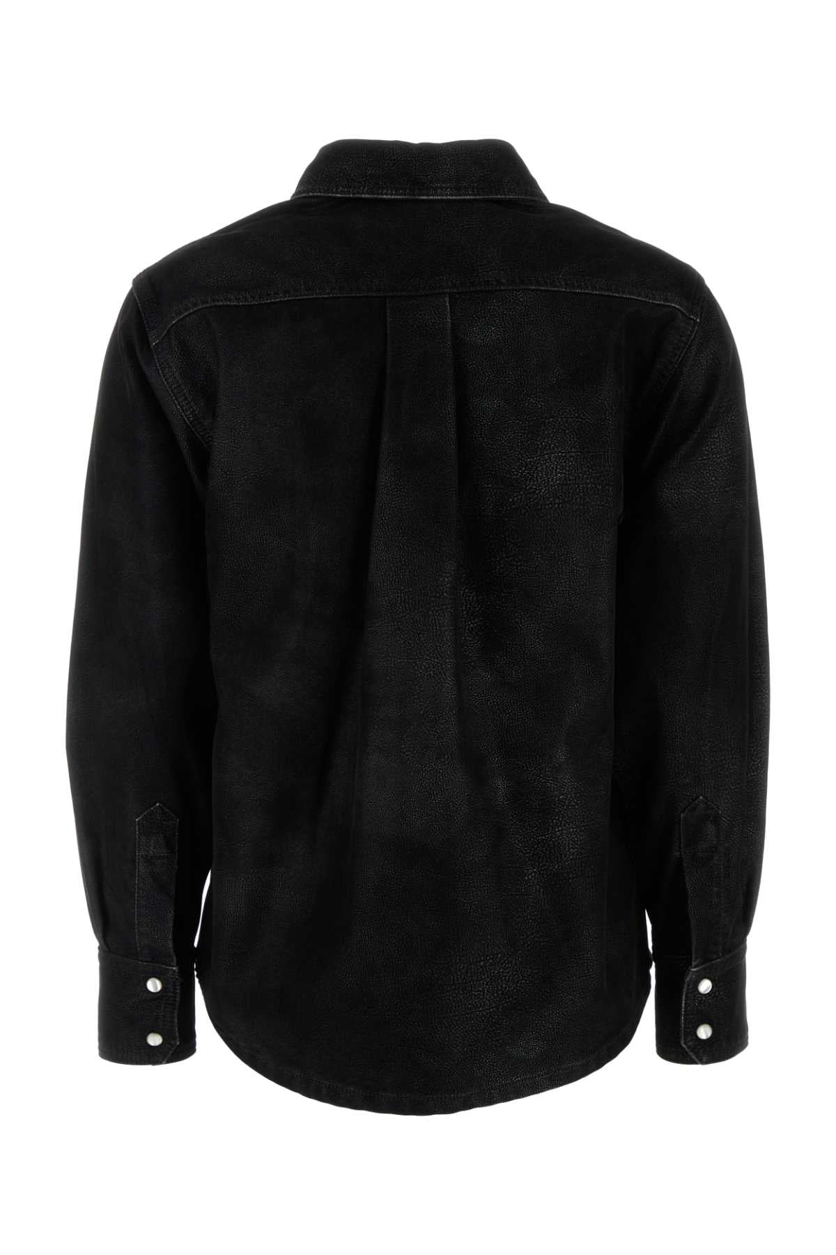 BLACK SYNTHETIC LEATHER KARIMA SHIRT Isabel Marant Etoile