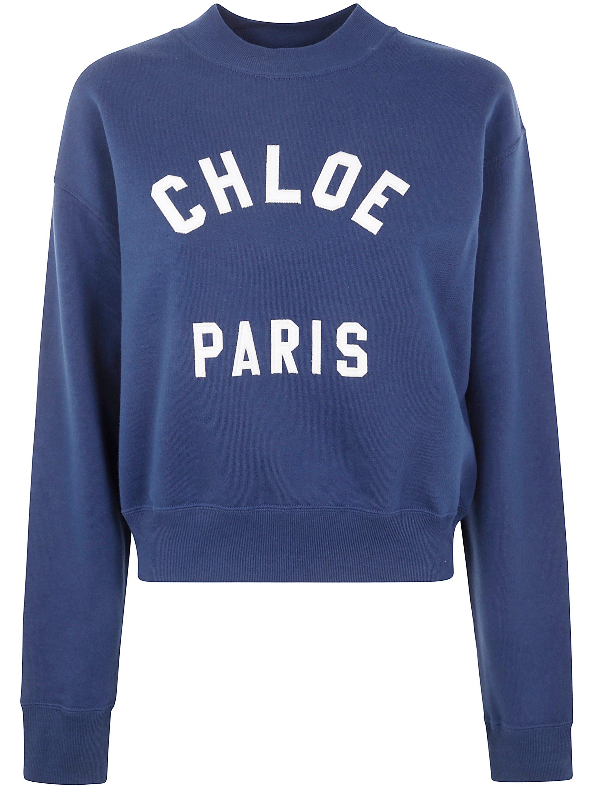 CROPPED ROUND NECK SWEATSHIRT Chloé BLUE XS