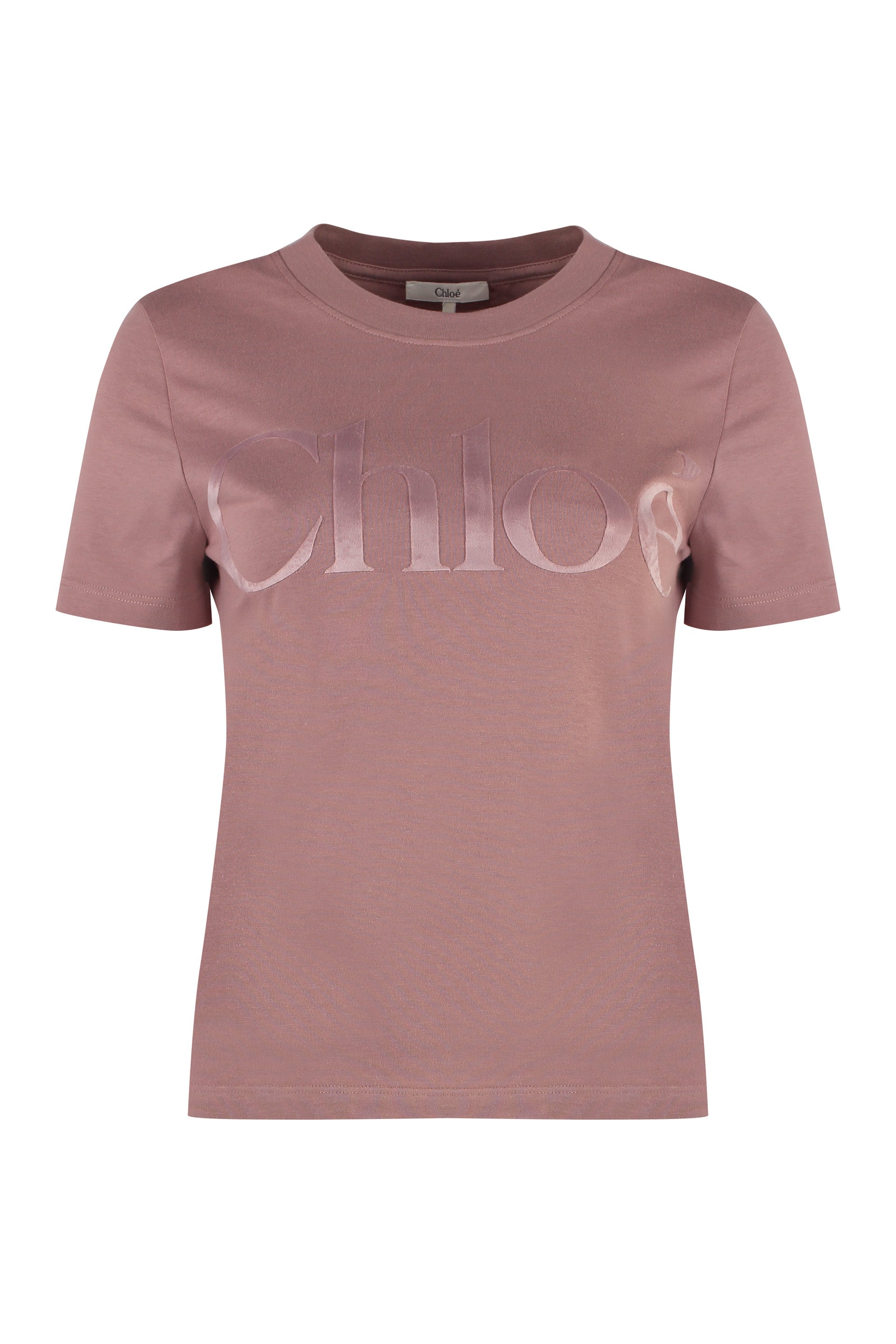 COTTON CREW-NECK T-SHIRT Chloé Pink XS