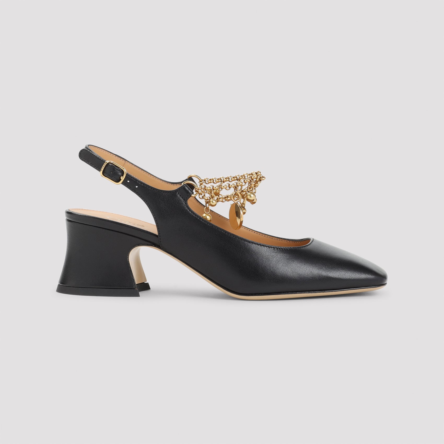 BLACK LEATHER SANDALS Chloé