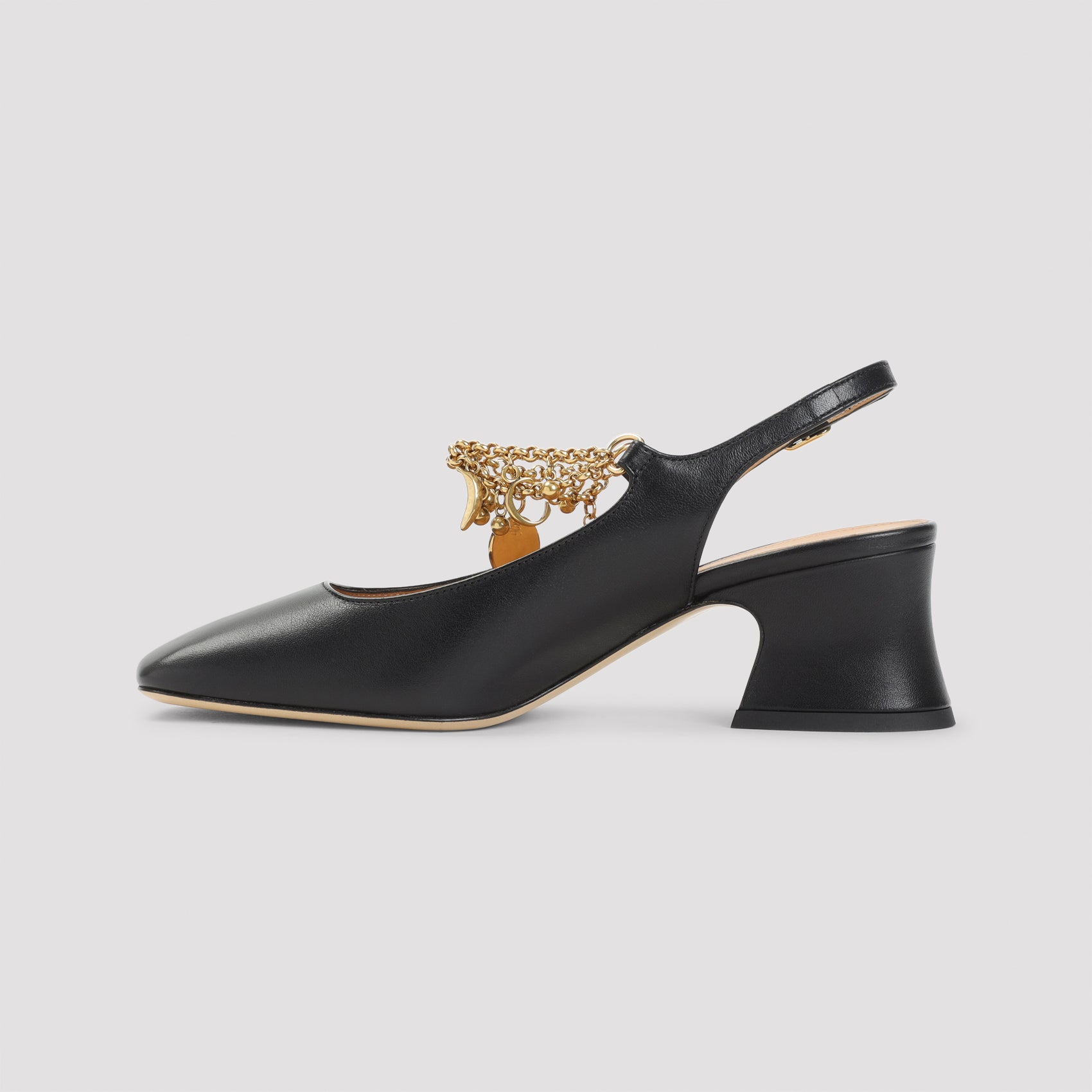 BLACK LEATHER SANDALS Chloé