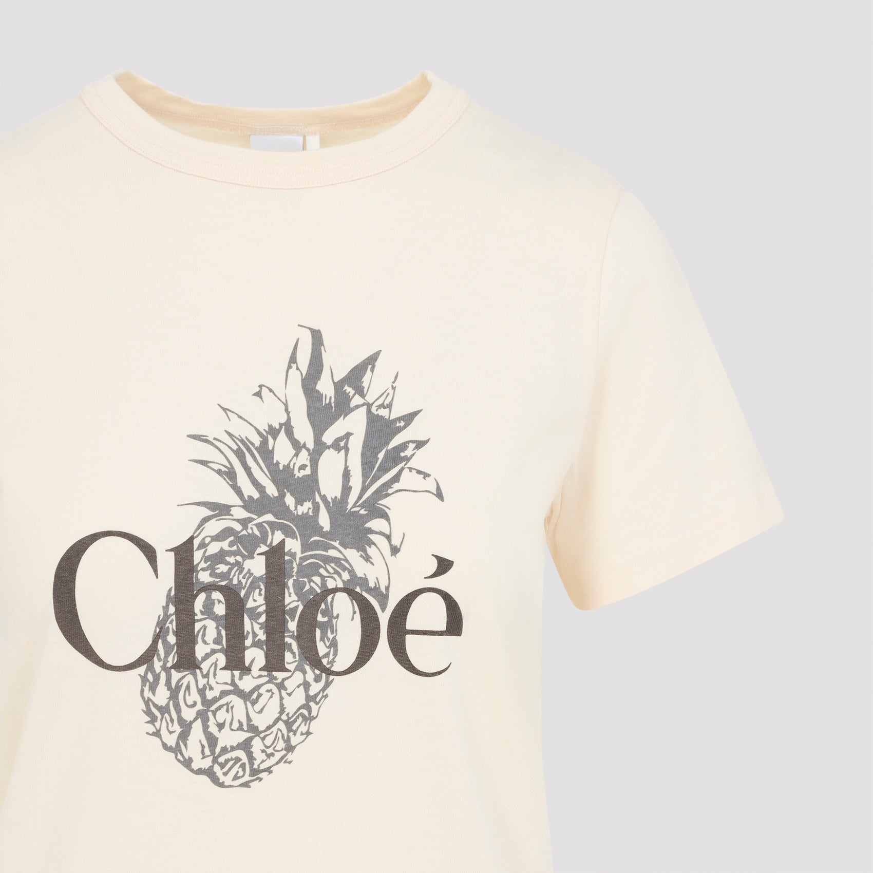 PEACH ORANGE T-SHIRT WITH ANANAS PRINT. Chloé