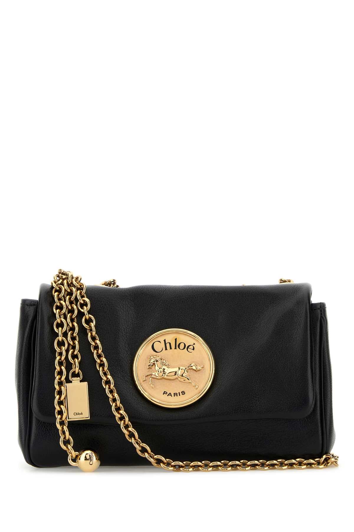 BLACK LEATHER HERITAGE SHOULDER BAG Chloé BLACK TU