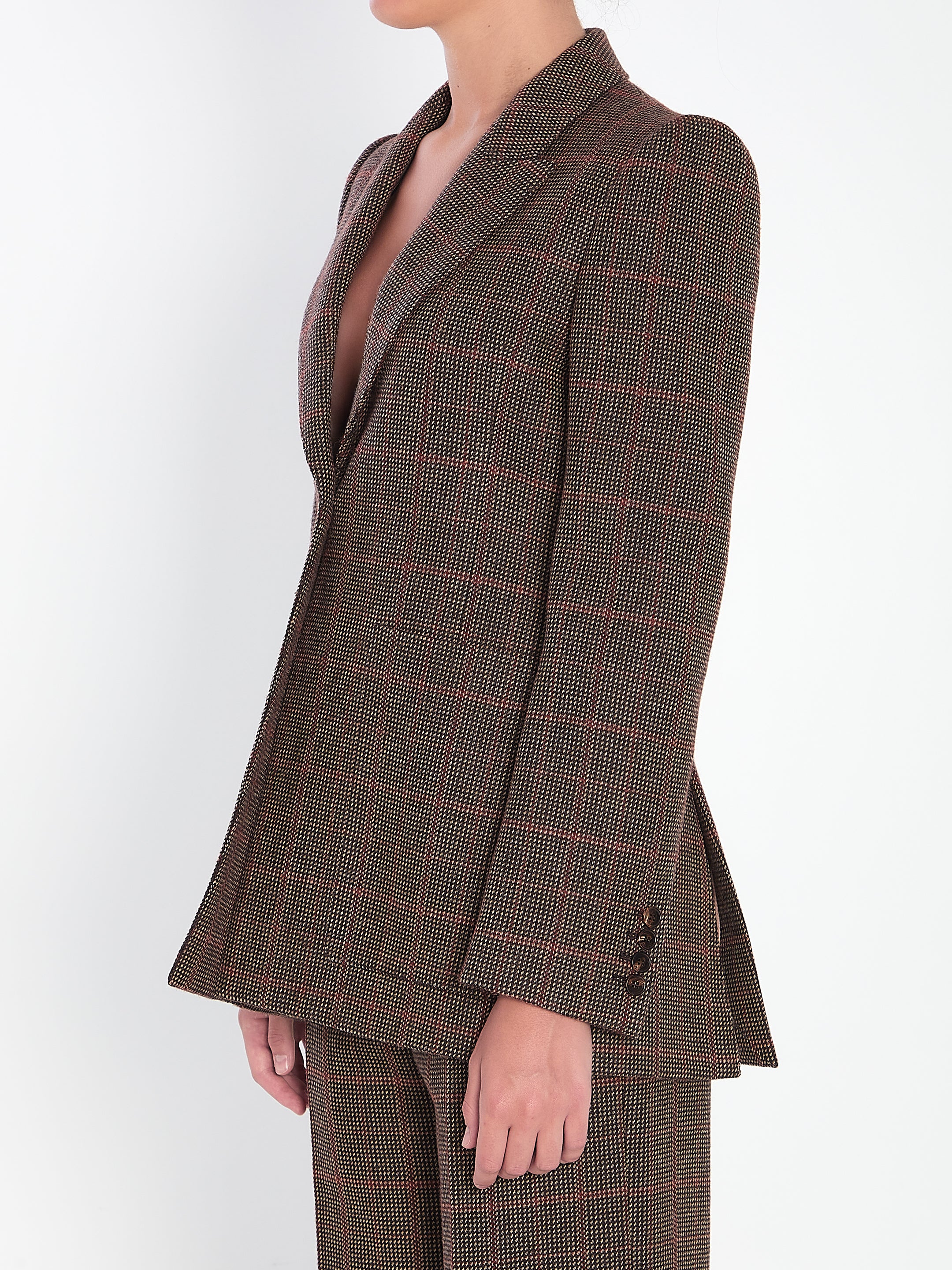 CHECKED WOOL TAILORED JACKET Chloé