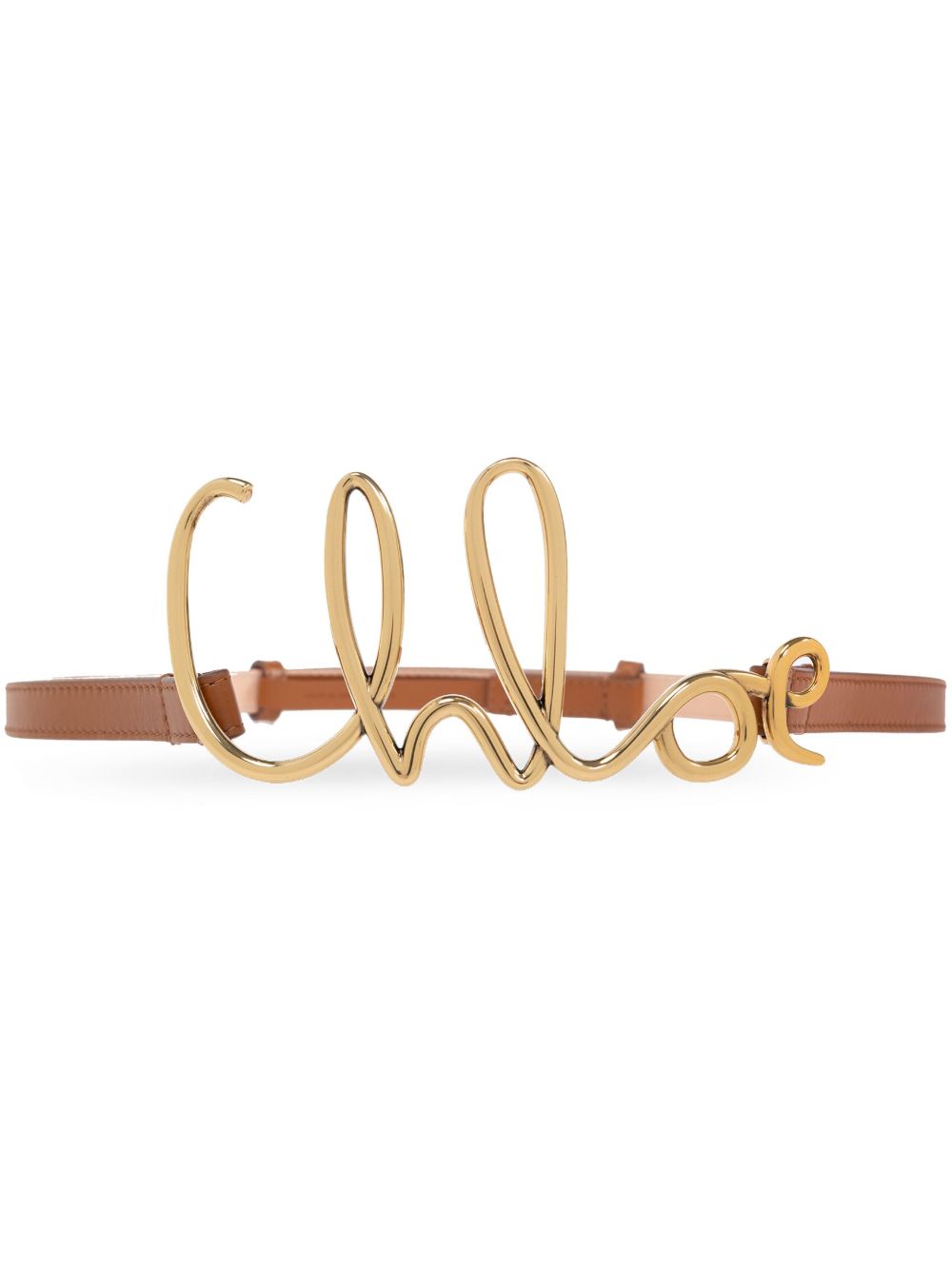CHLOÈ ICONIC LEATHER BELT Chloé LEATHER BROWN 3XS