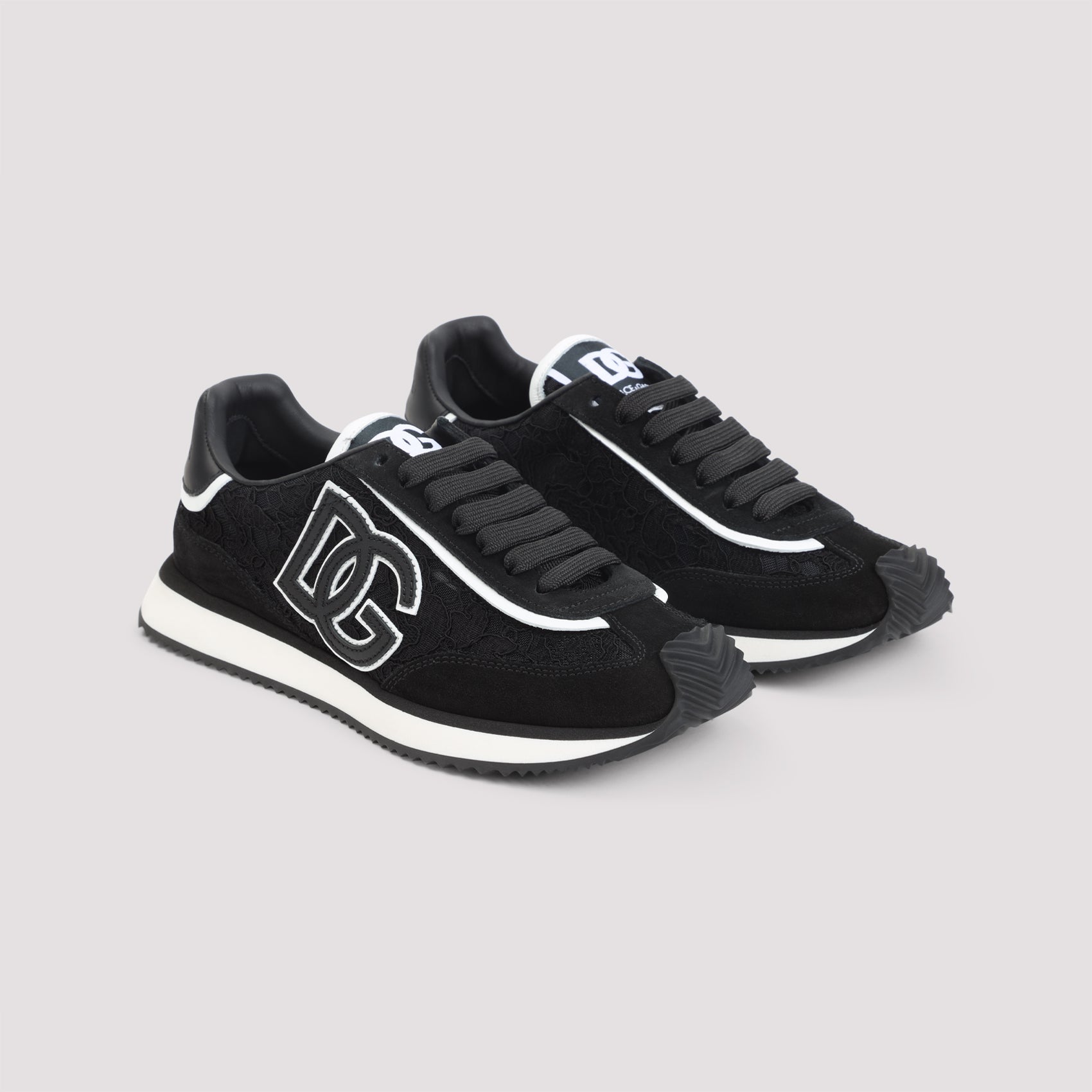 BLACK LEATHER FLAT SHOES Dolce & Gabbana
