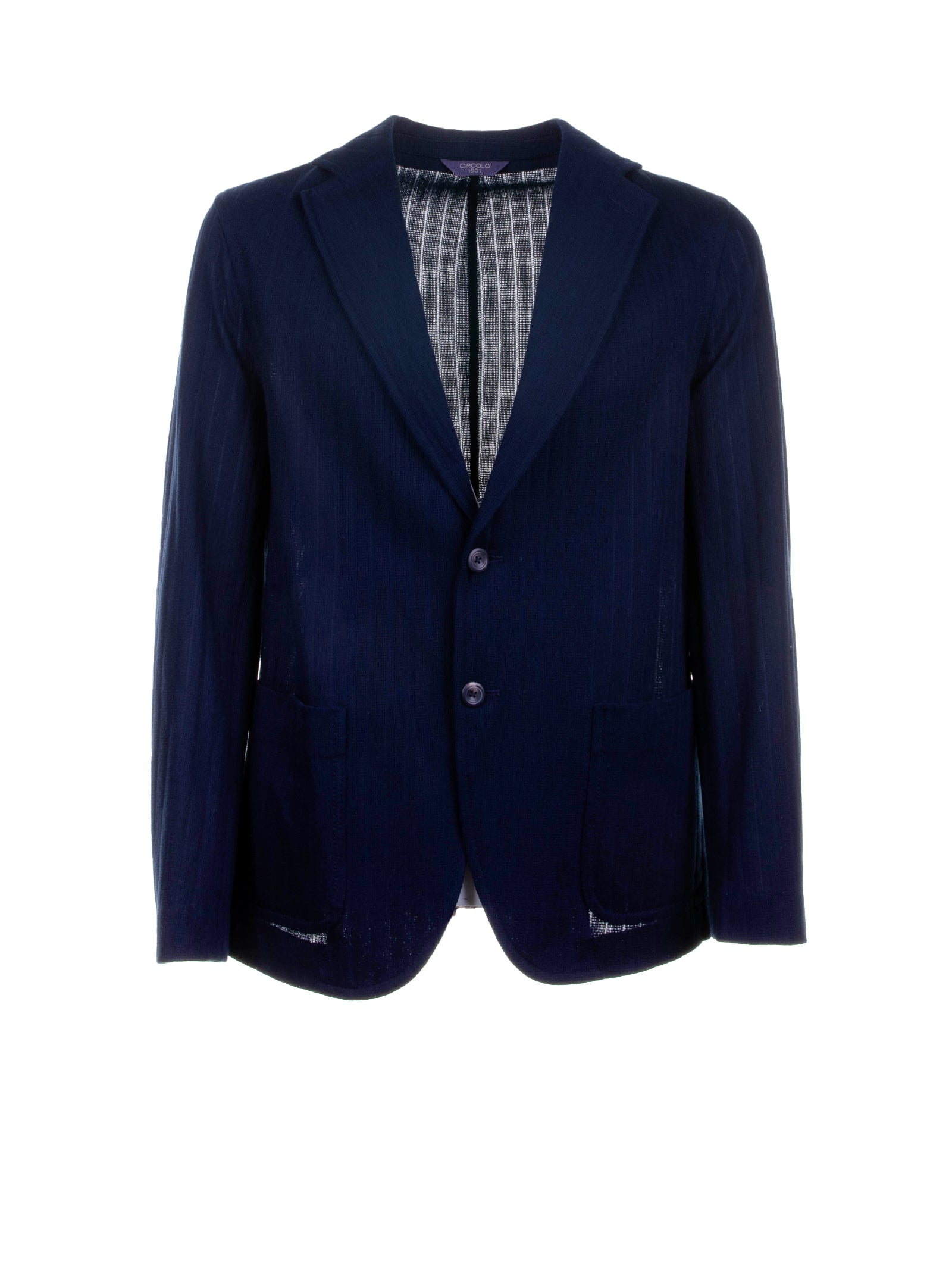 CIRCOLO 1901 NAVY SINGLE BREASTED COTTON JACKET CIRCOLO 1901 BLUE 54