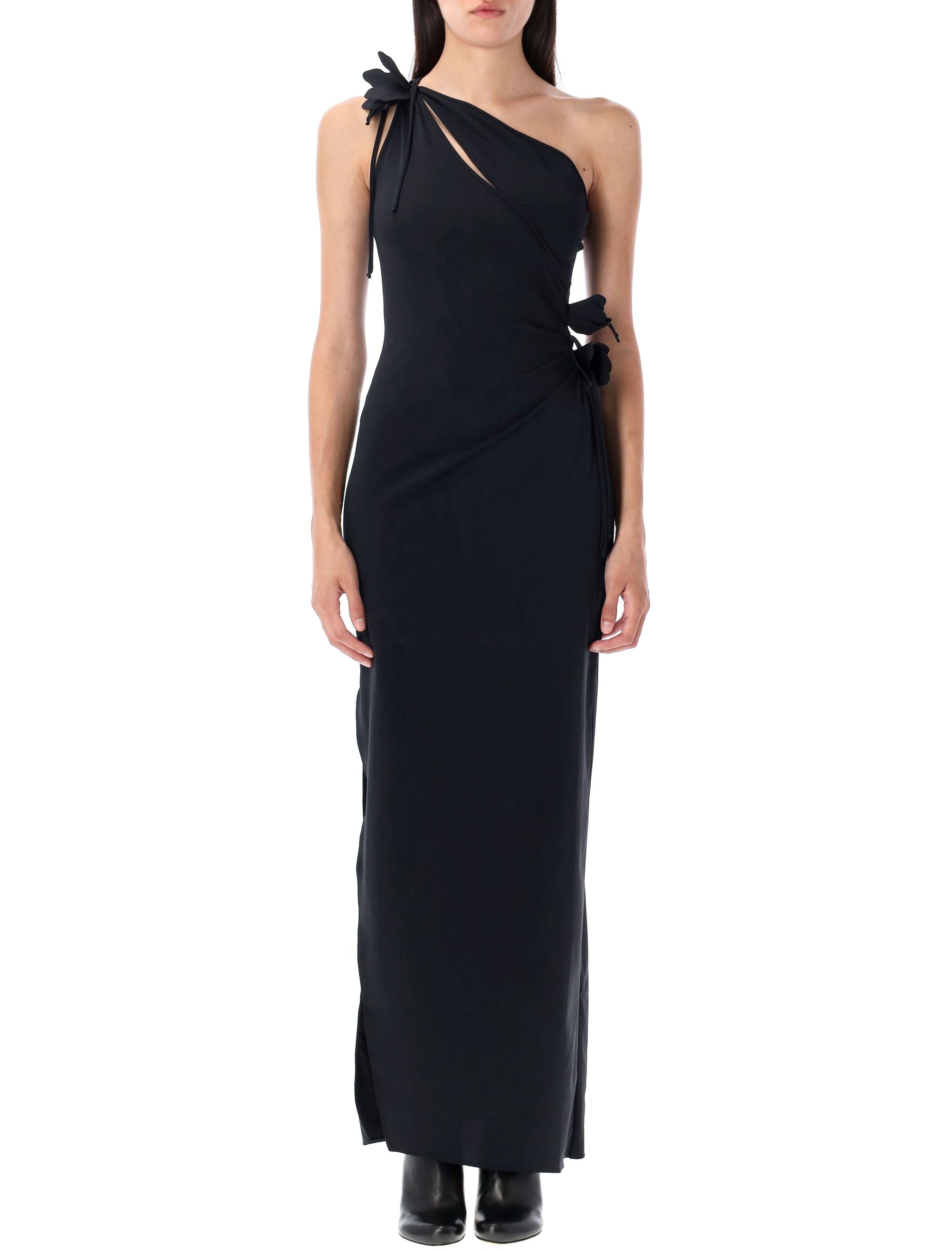ASYMMETRIC FLOWER GOWN Coperni BLACK S
