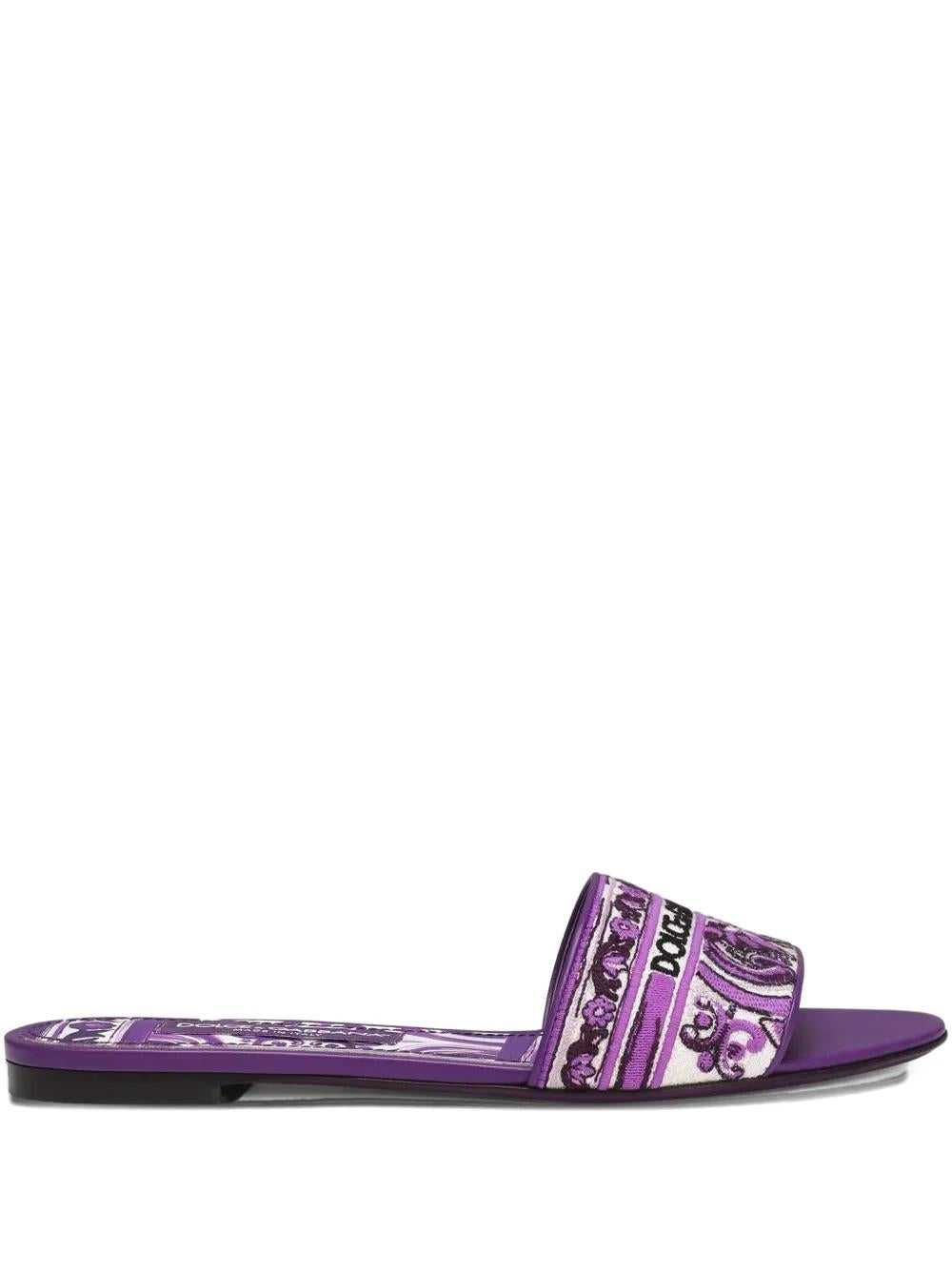 MULTICOLOUR COTTON LEATHER SANDALS Dolce & Gabbana MULTICOLOUR 36