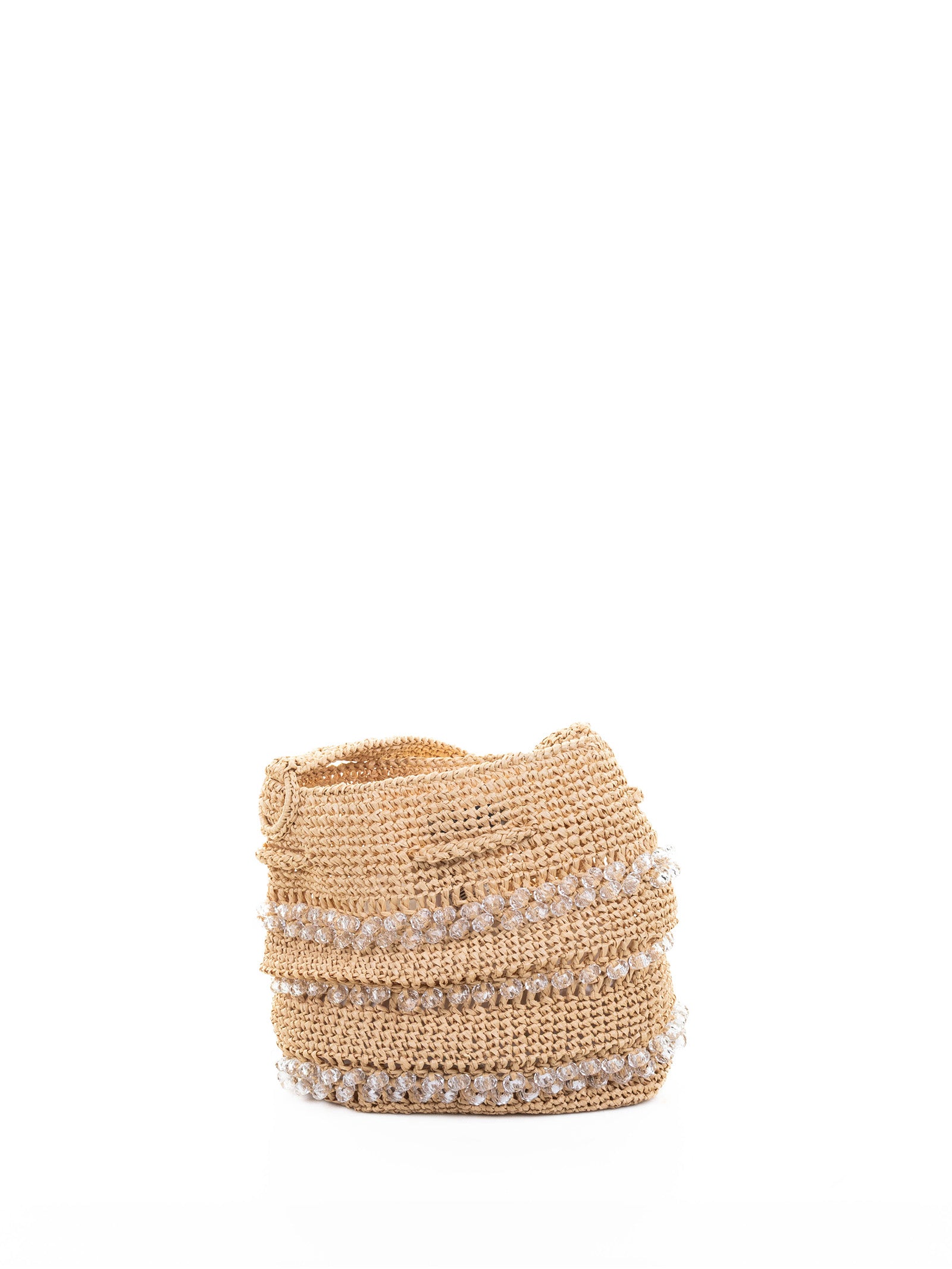 BEADED BUCKET BAG Maria la Rosa BEIGE UNI