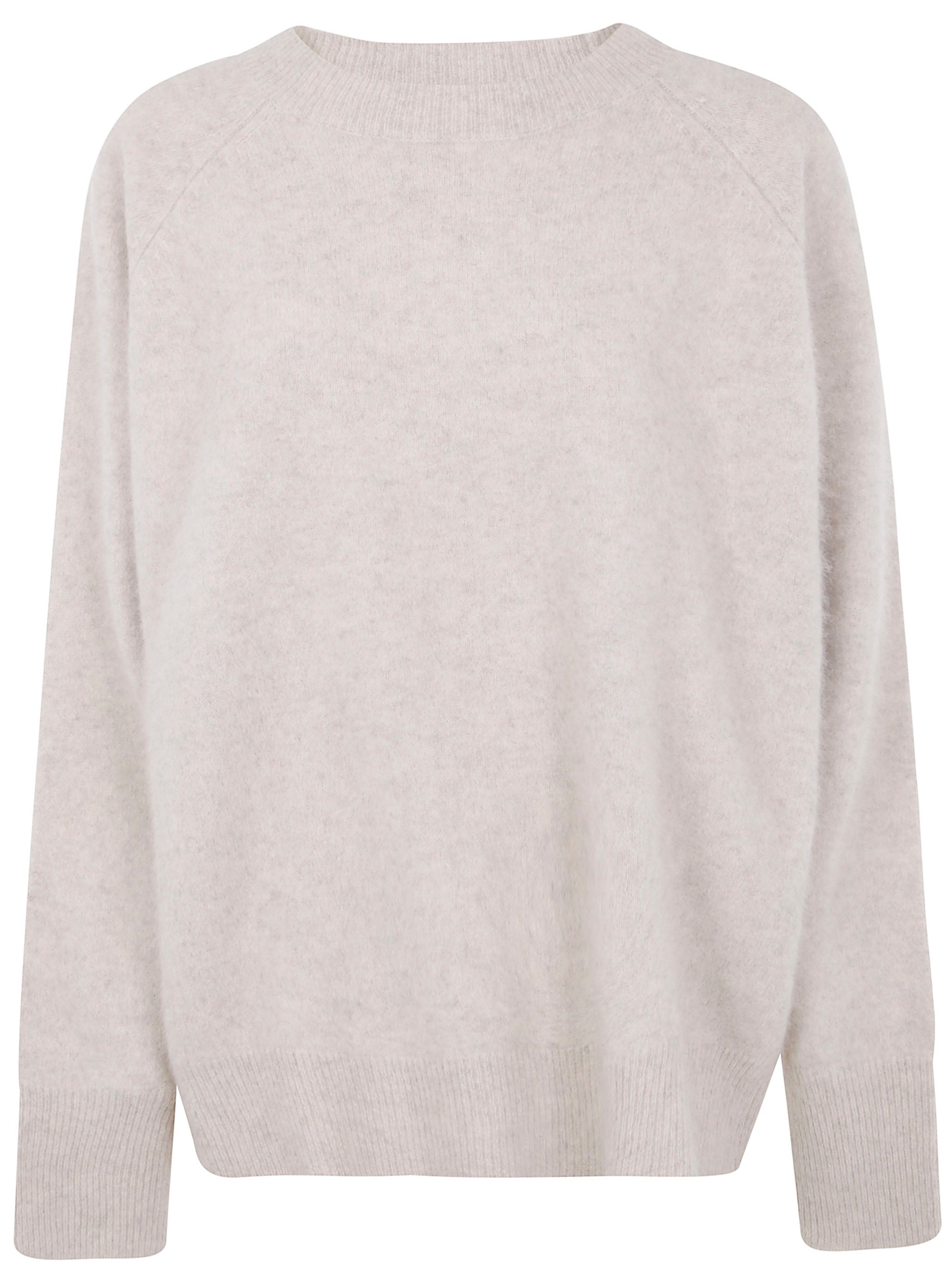 ROUND NECK OVERSIZE SWEATER PAROSH WHITE XS