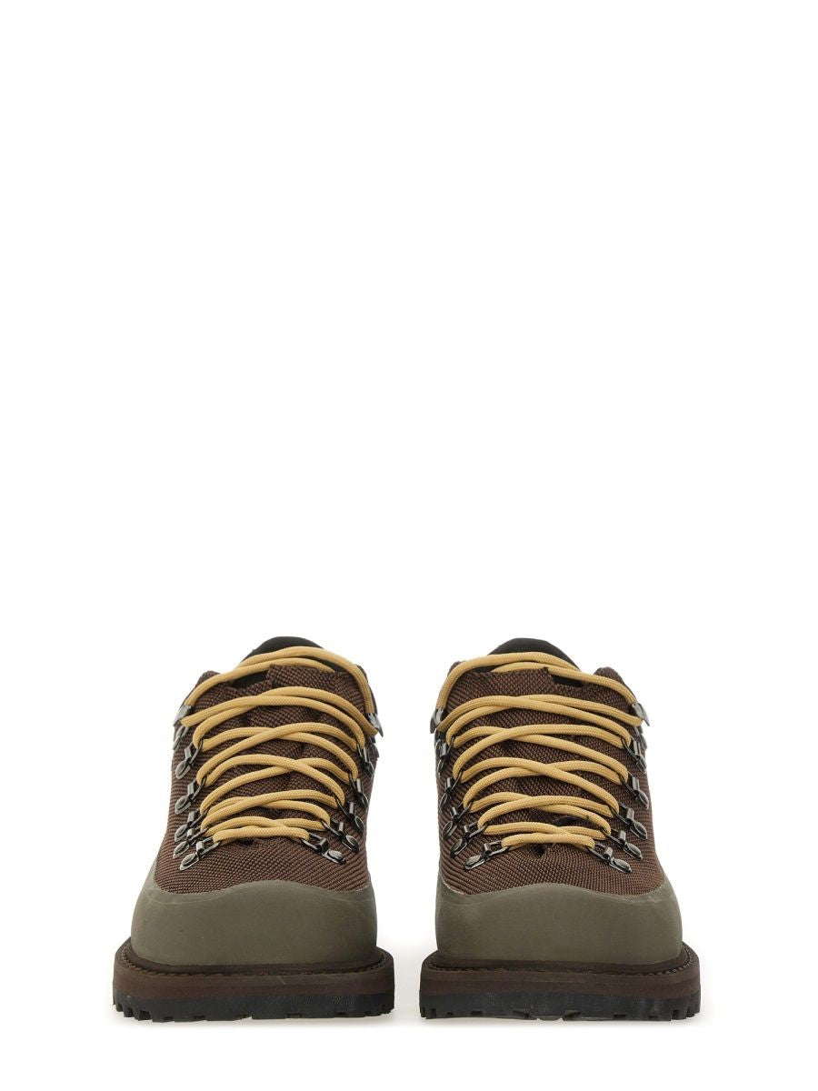 BROWN POLYESTER COW LEATHER BOOTS DIEMME