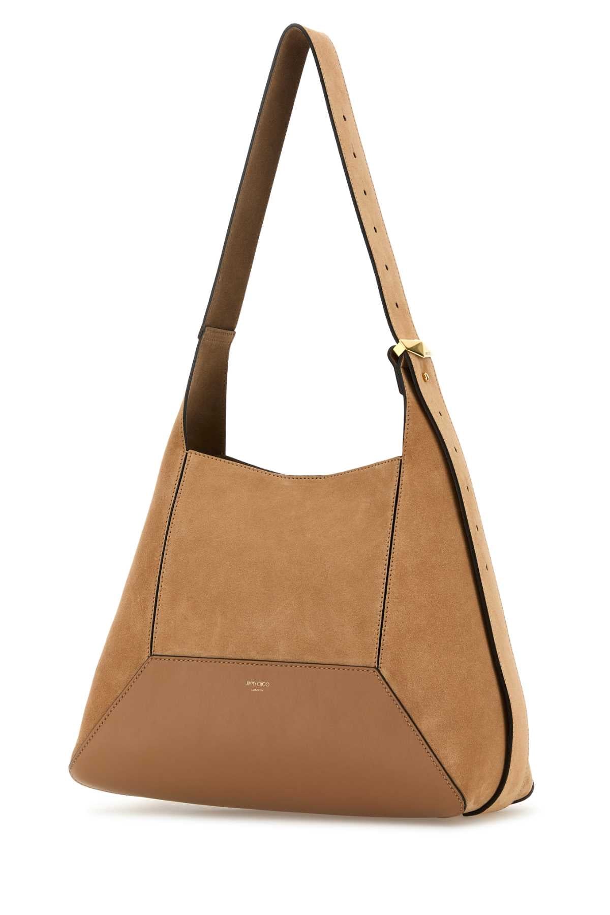 CAMEL SUEDE MEDIUM DIAMOND SHOULDER BAG Jimmy Choo