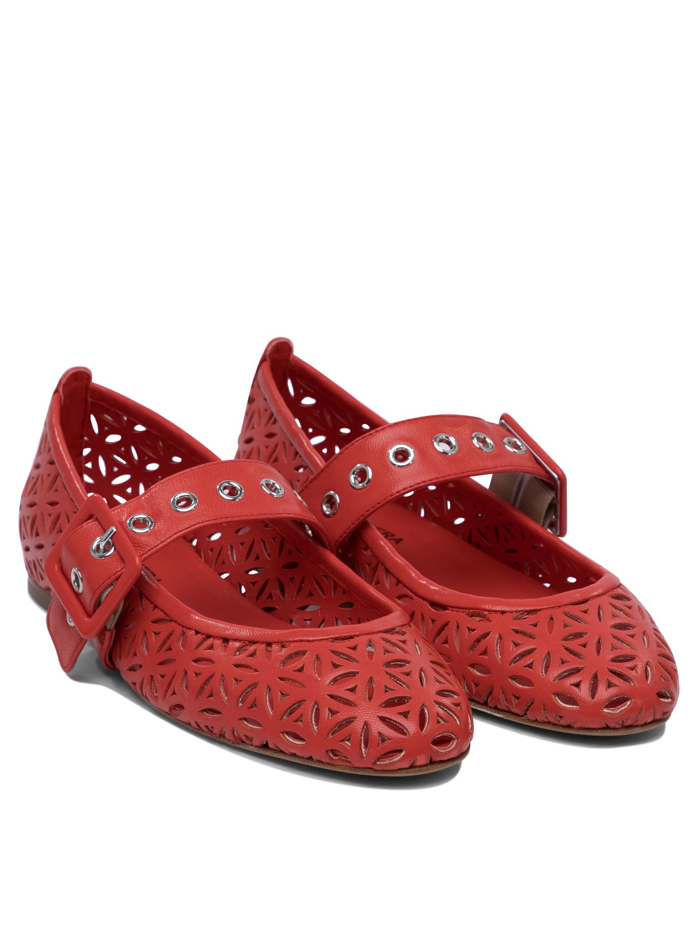 LEATHER RED BALLERINAS Halmanera