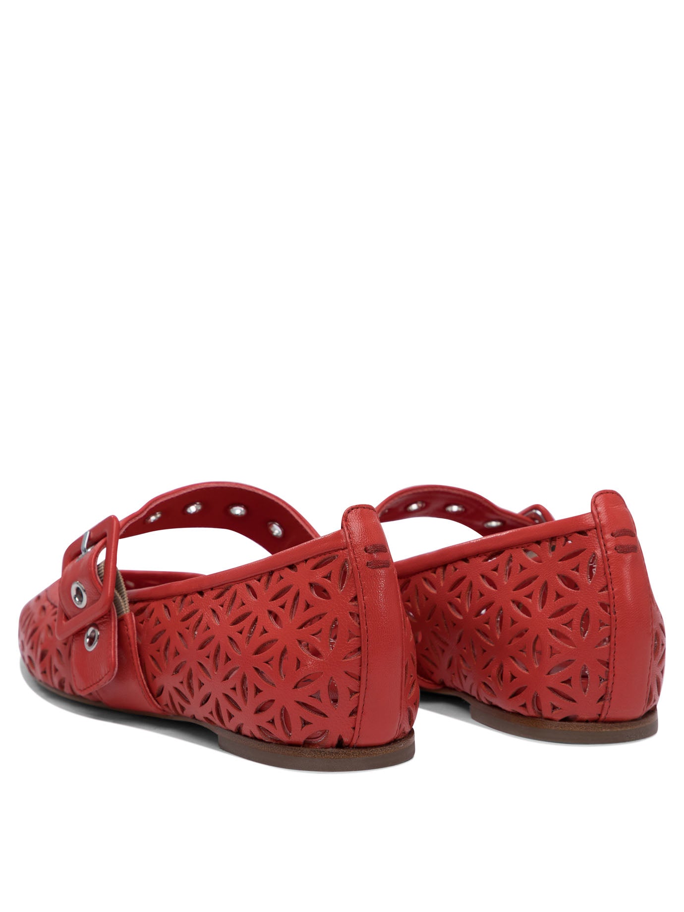 LEATHER RED BALLERINAS Halmanera
