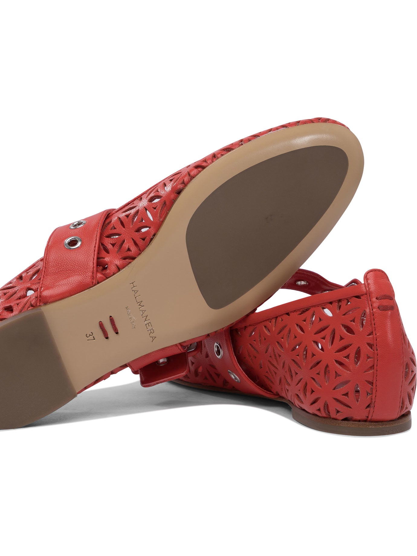 LEATHER RED BALLERINAS Halmanera