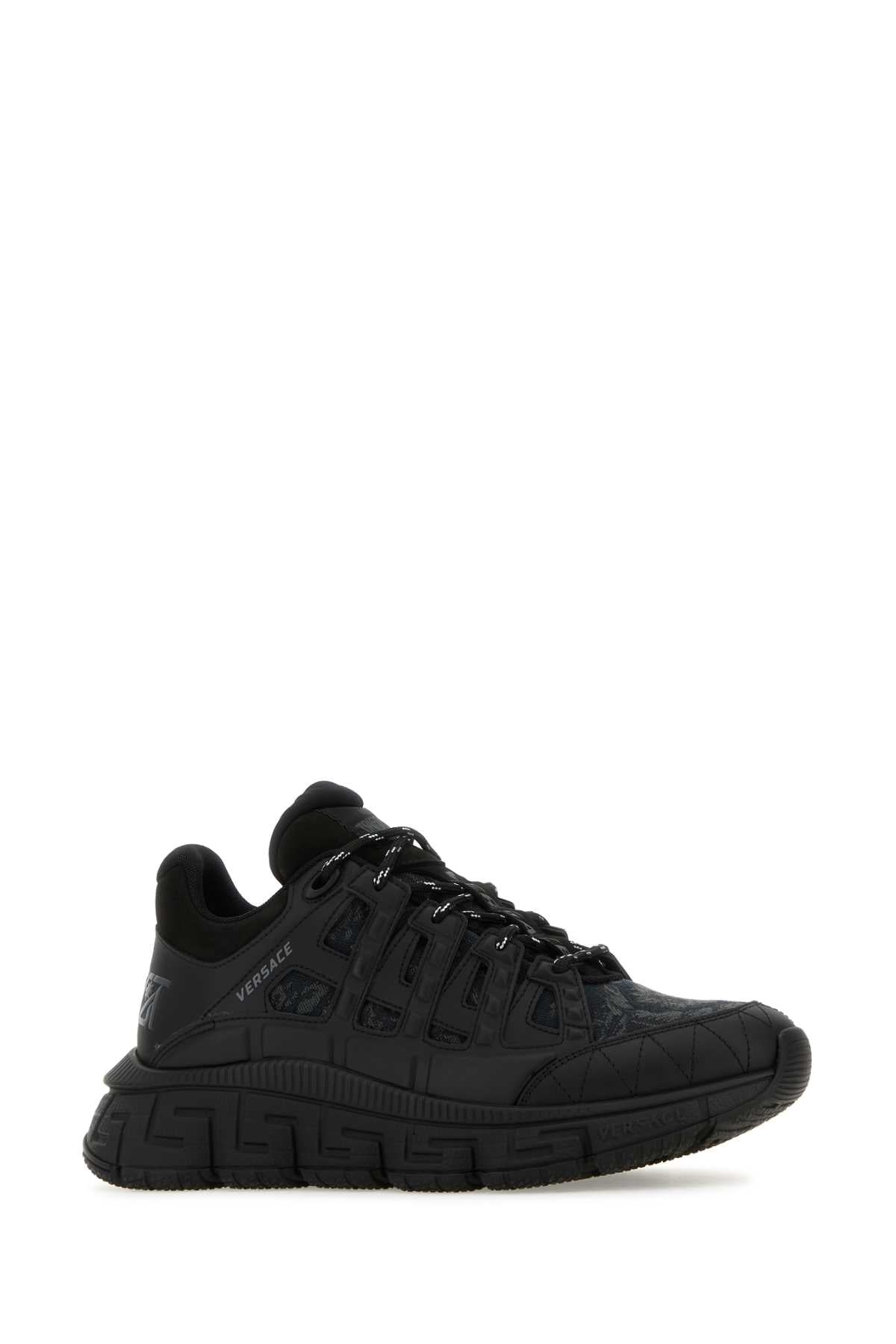 BLACK TRIGRECA BAROQUE SNEAKERS Versace